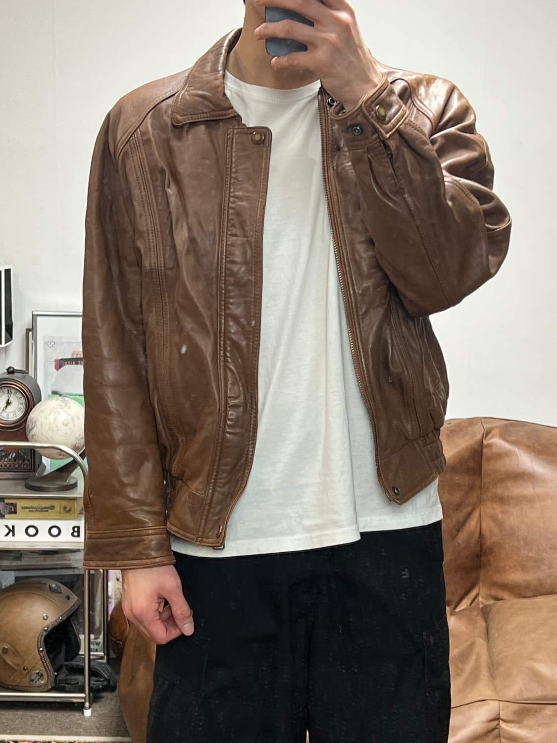 [L] W.S 브라운 리얼레더 램스킨 가죽자켓 상품이미지3