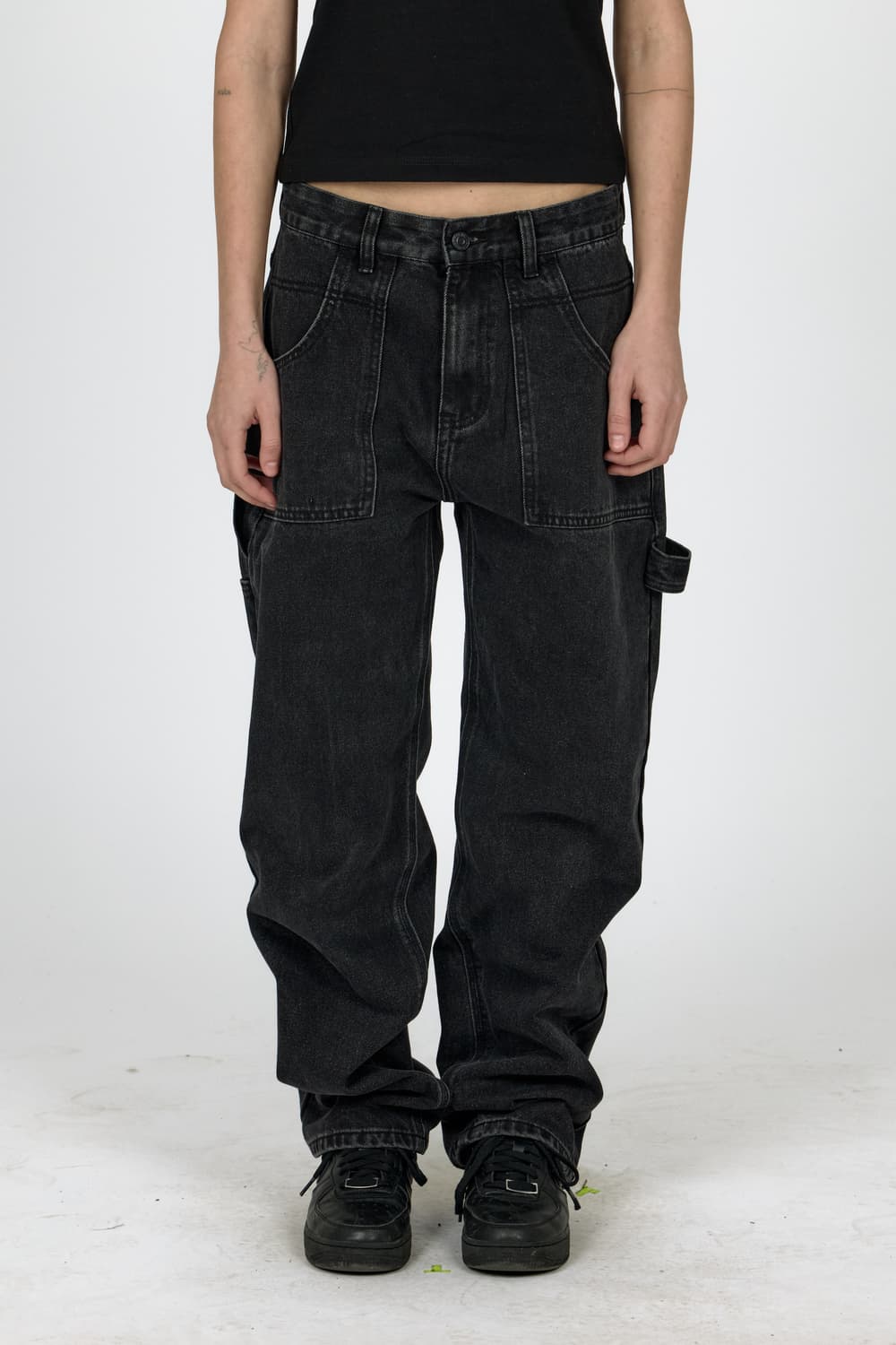 플라스틱 프로덕트 PAINTER DENIM PANTS (BLACK) 상품이미지1
