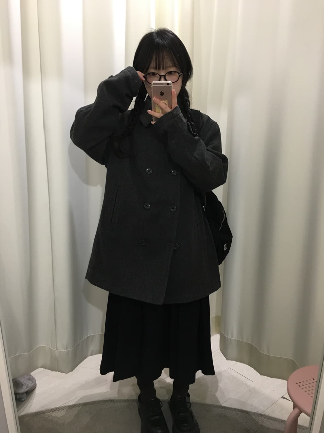 oxford button skirt 상품이미지4