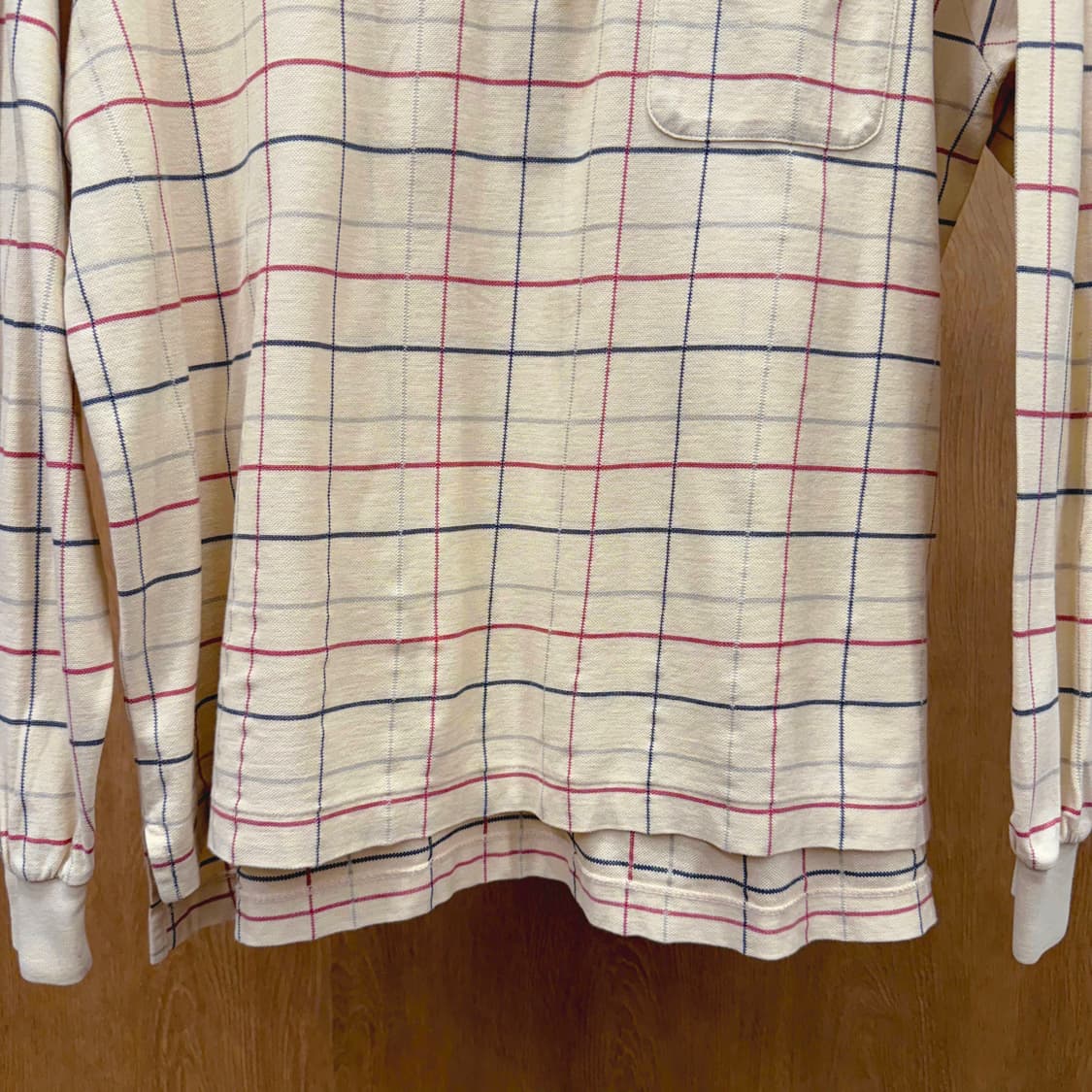 버버리 런던 체크 PK 긴팔 티셔츠 노바체크 카라티 베이지 상품이미지5