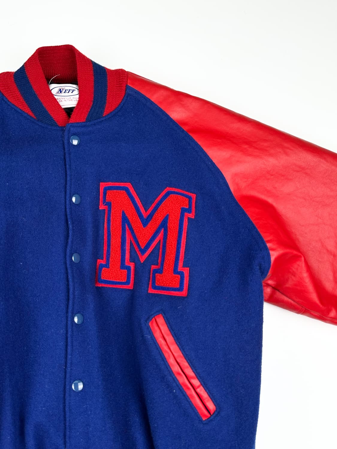 레드 블루 레더 바시티 자켓 상품이미지4