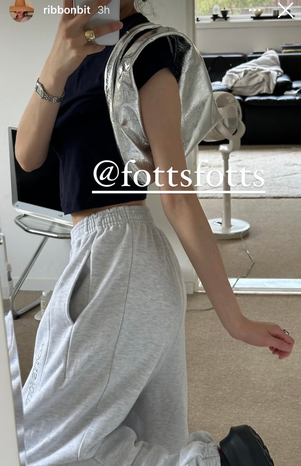 포츠포츠 fottsfotts 실버 백 리본빛 상품이미지2