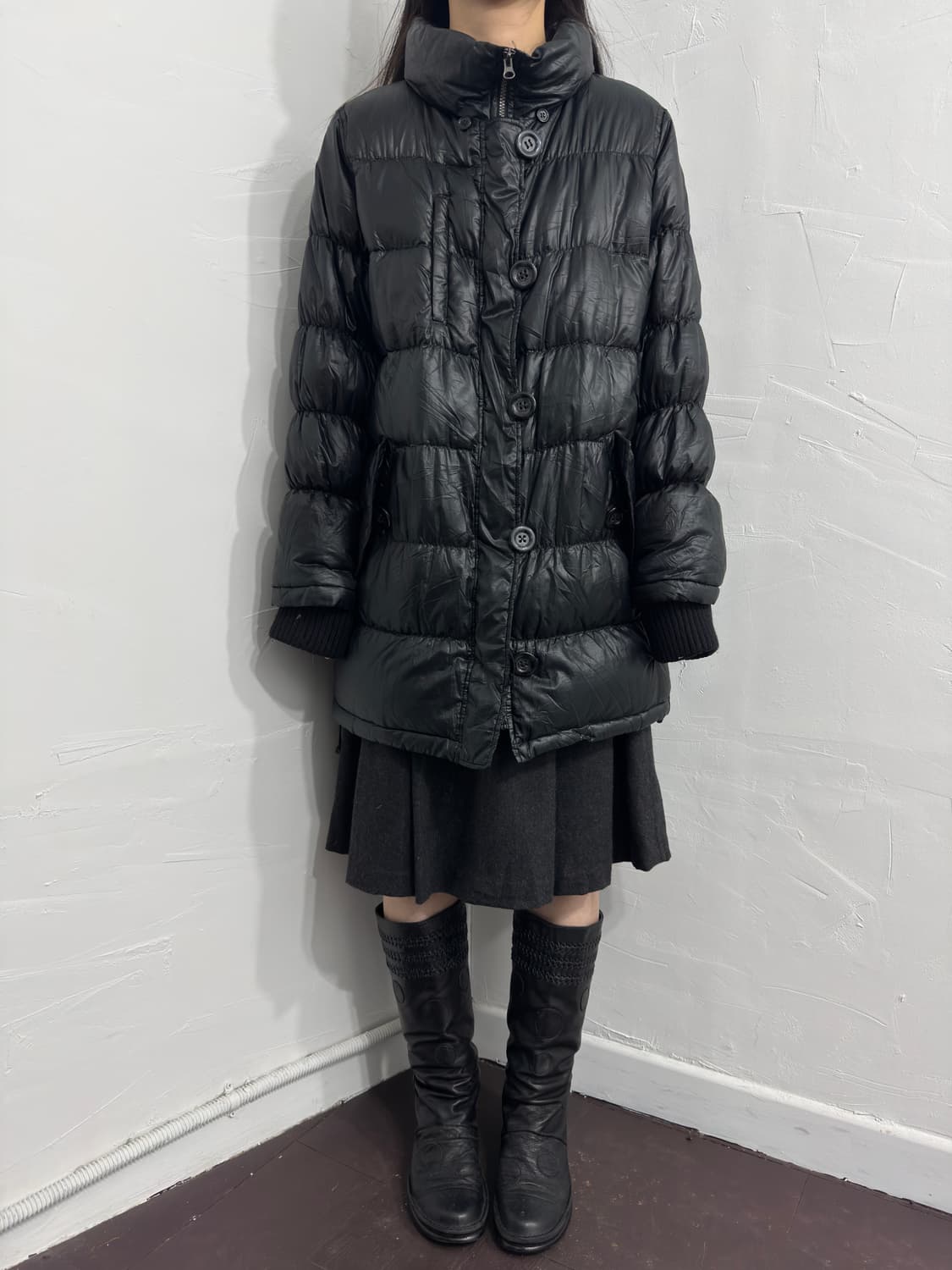 theoria button long padding 상품이미지2