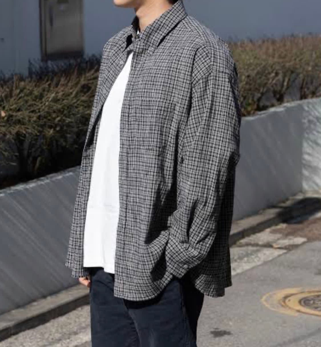 (새상품)포터리 루즈드셔츠 블랙체크 초판 2사이즈 상품이미지3
