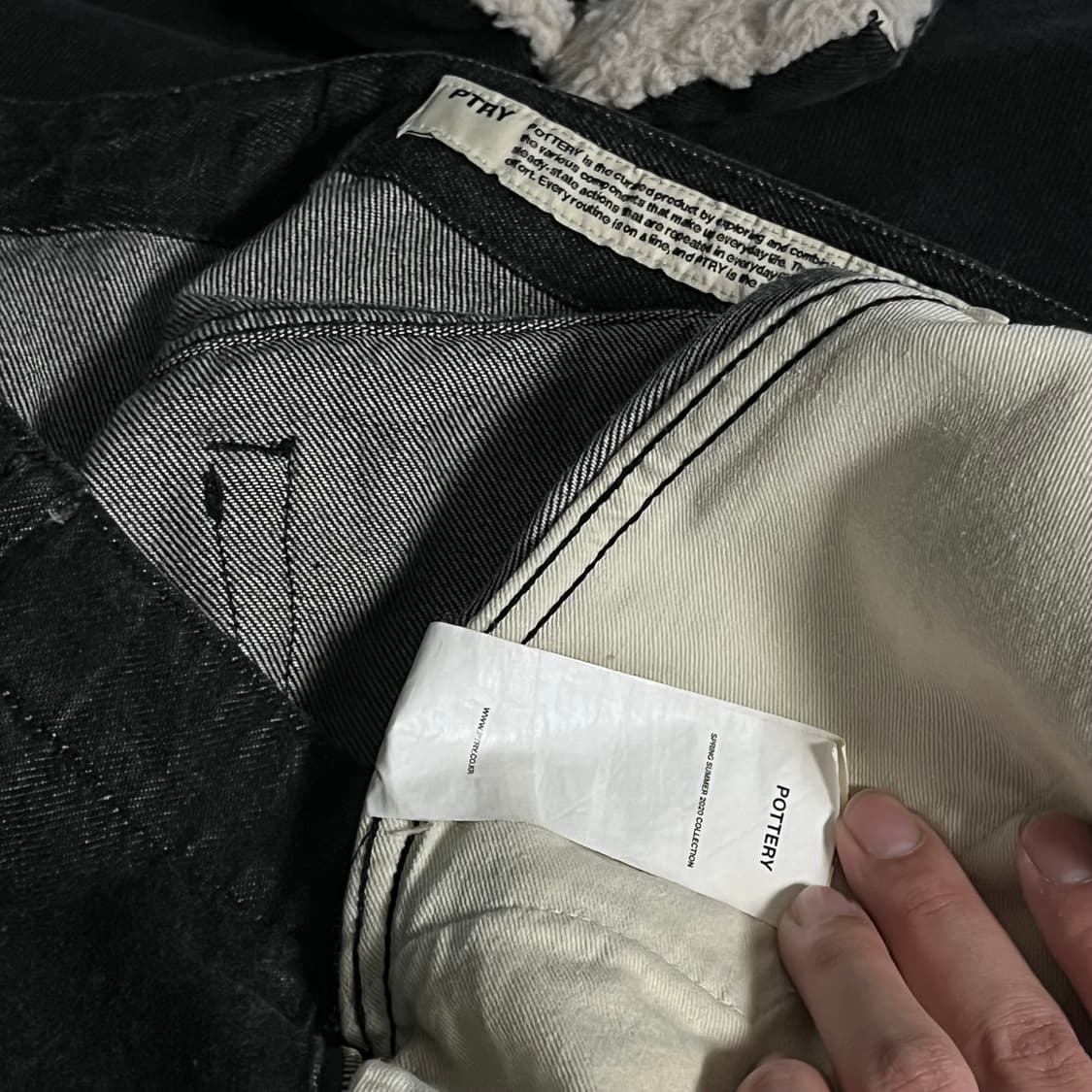 POTERY 포터리 원워시 블랙 데님 와이드 3size 상품이미지4