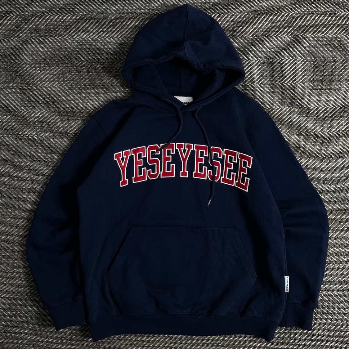 예스아이씨 빅로고 박시핏 네이비 후드 티셔츠y 3036 상품이미지2