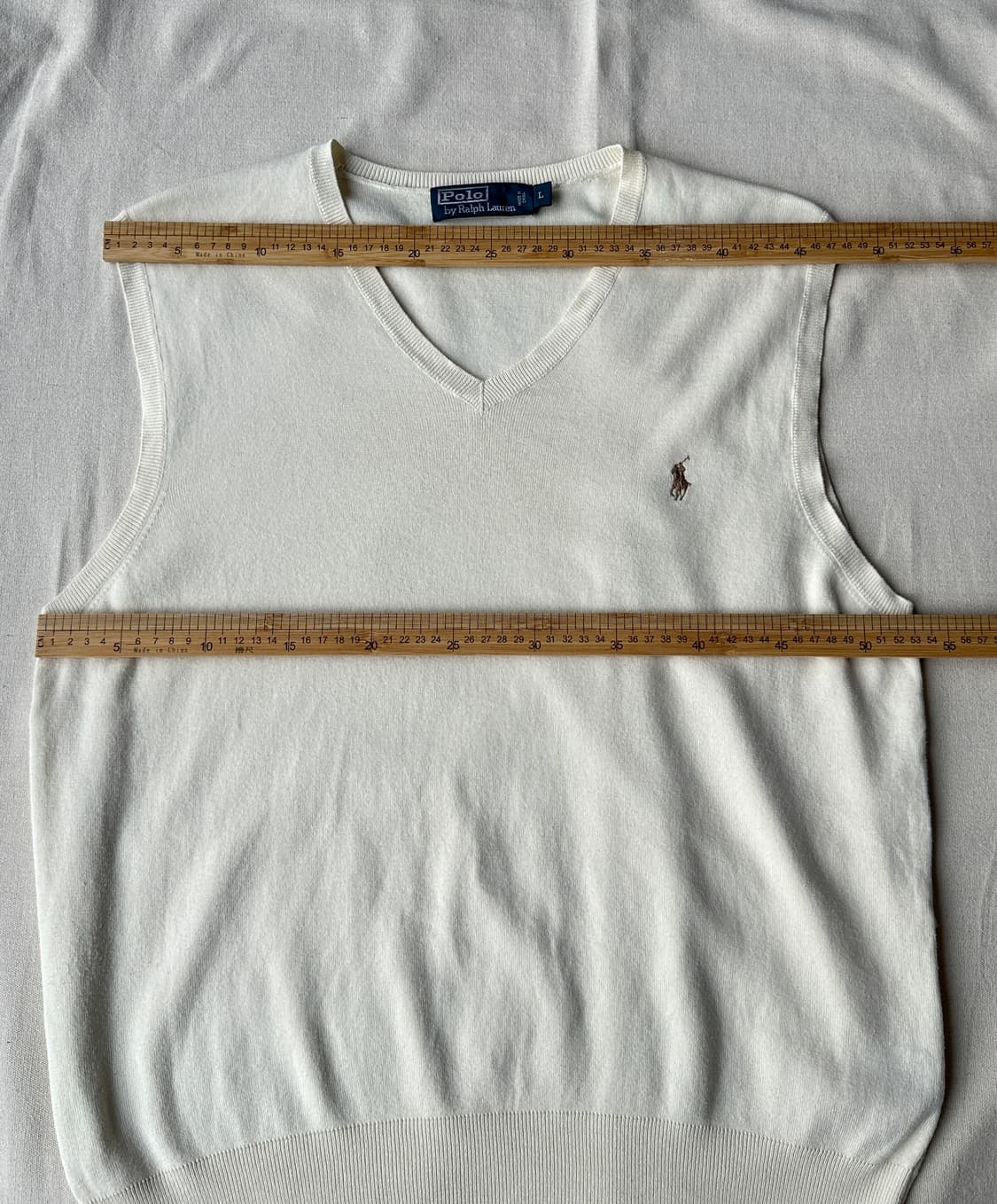 폴로 랄프로렌 피마코튼 니트 베스트 아이보리 L 상품이미지7