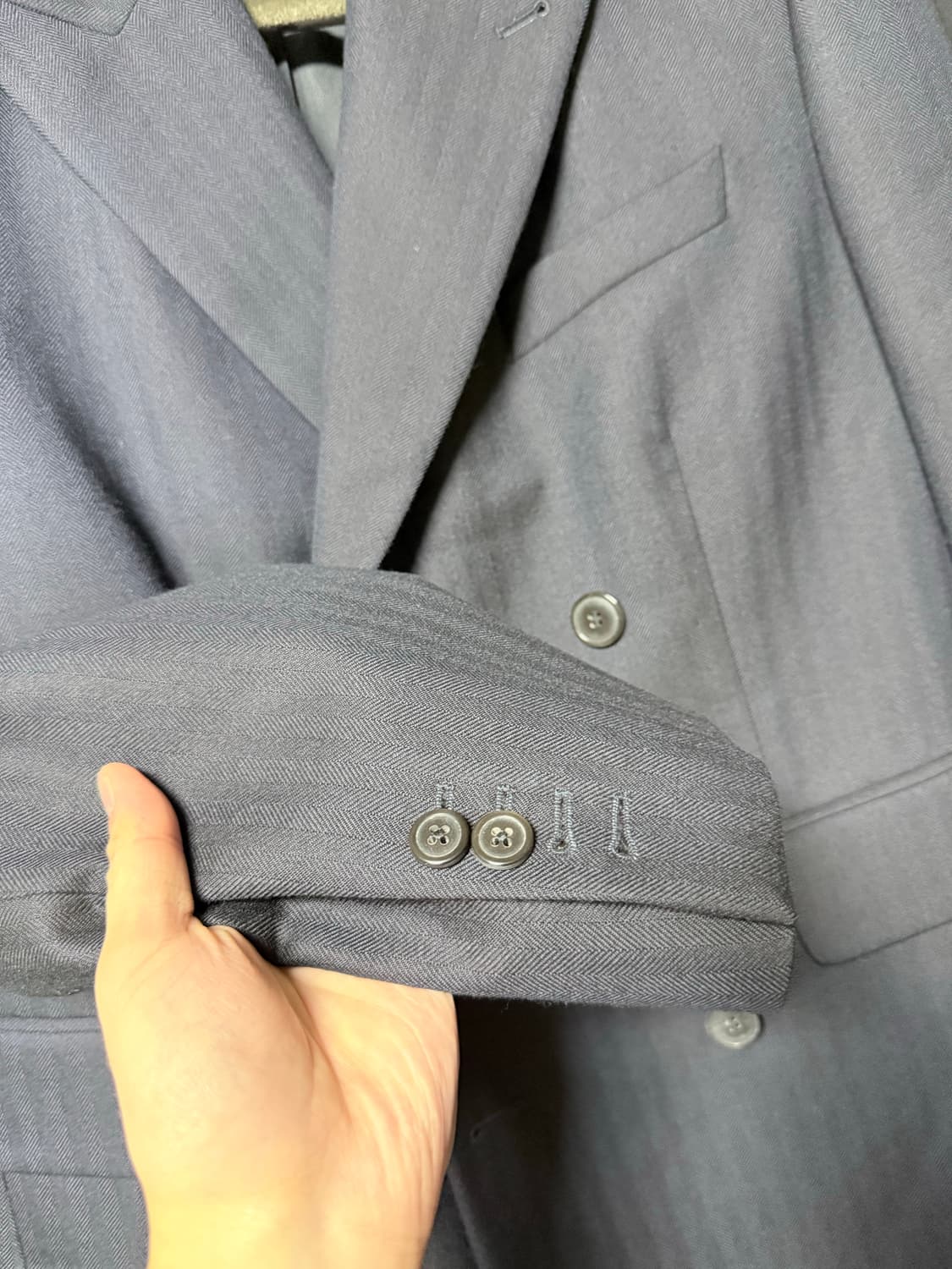 드리스반노튼 로밧 헤링본 더블 자켓 상품이미지3