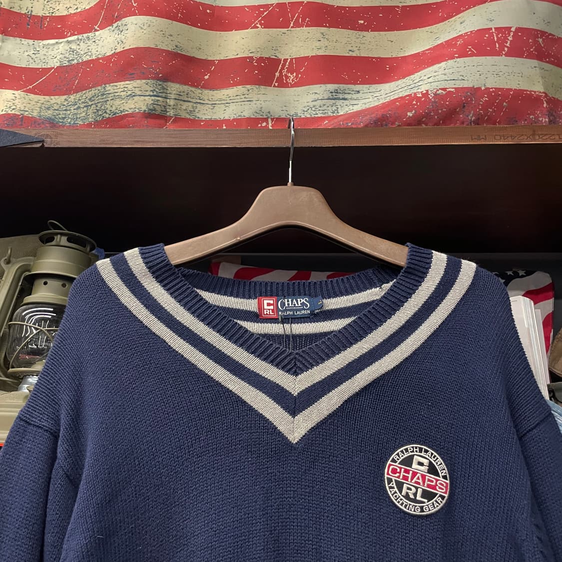 90s 챕스 랄프로렌 브이넥 RL패치 니트 스웨터 N27 상품이미지3