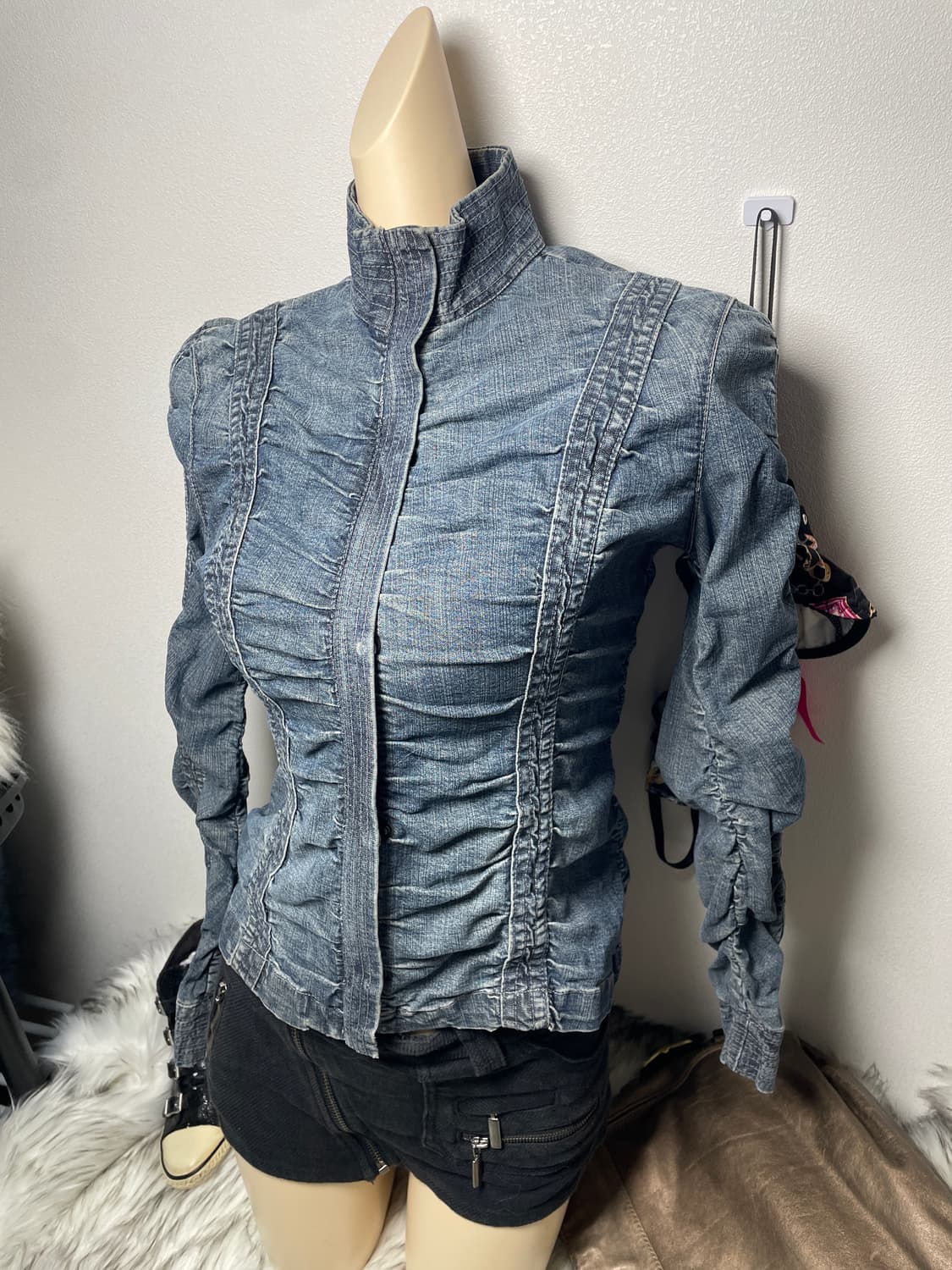 빈티지 DKNY 데님 셔링 자켓 상품이미지2