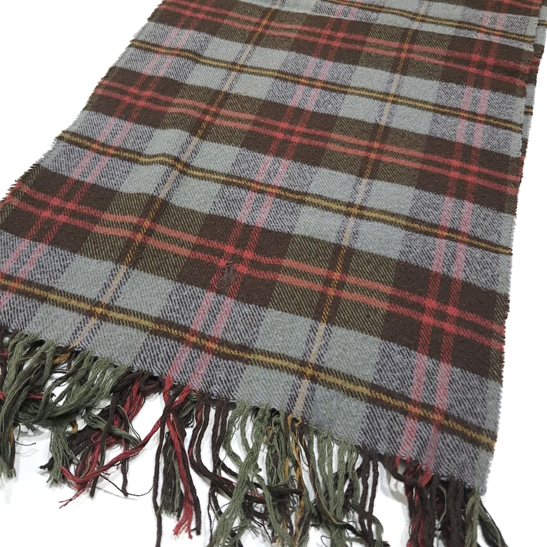 MX628 폴로 80s 프랑스판 코튼 타탄체크 멀티컬러 머플러 목도리 상품이미지6