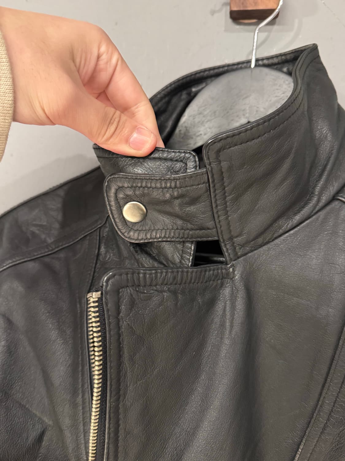 Broadway 언발란스 비대칭 소가죽자켓  상품이미지4