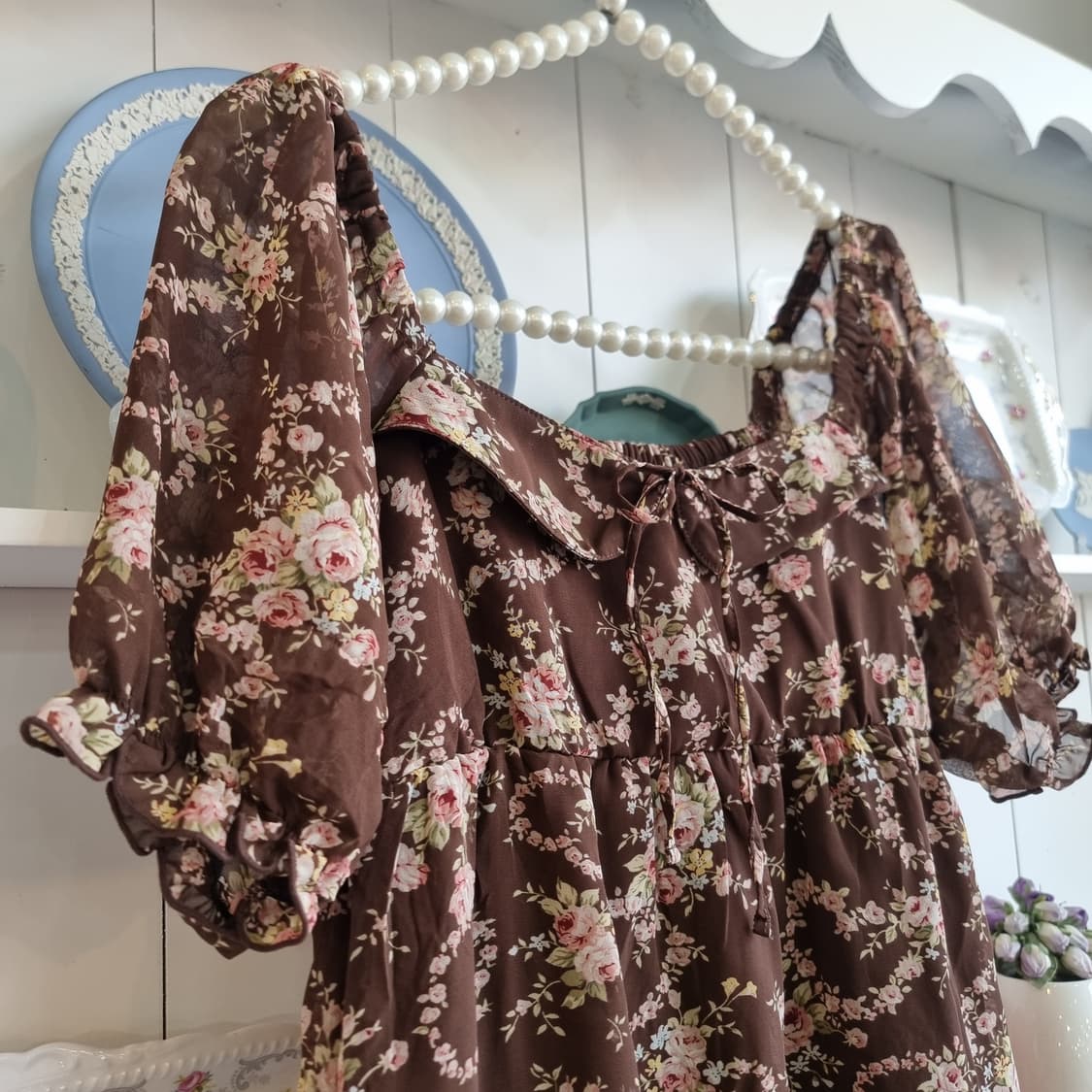 Liz Lisa 리즈리사 초코 플로럴 셔링 원피스 상품이미지6