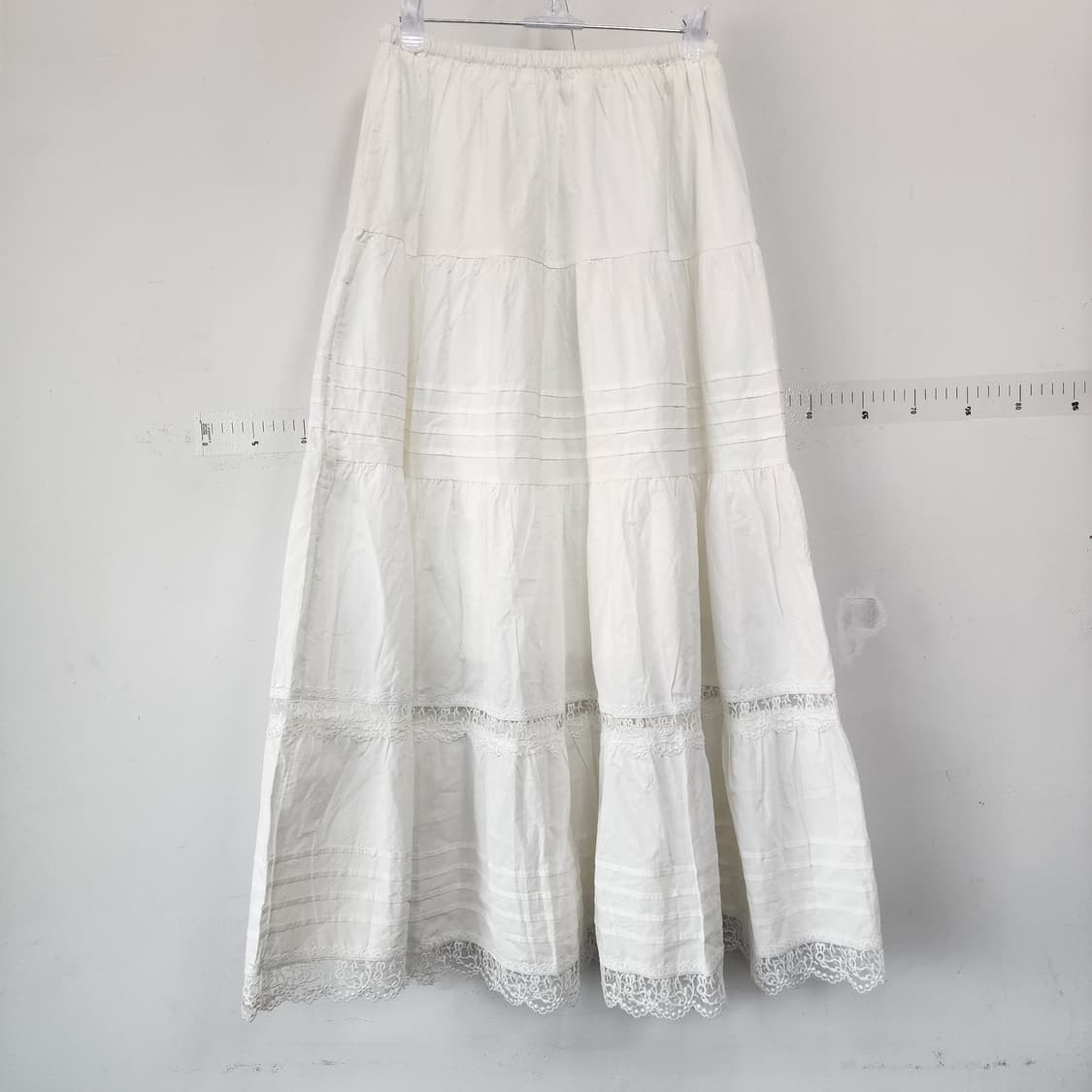 레이스 캉캉 롱 스커트 화이트 상품이미지3