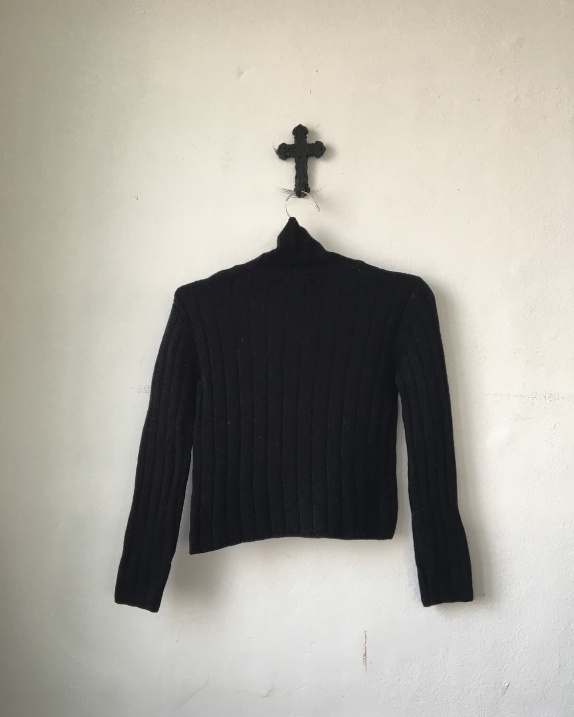 Button point high neck ribbed knit 상품이미지3