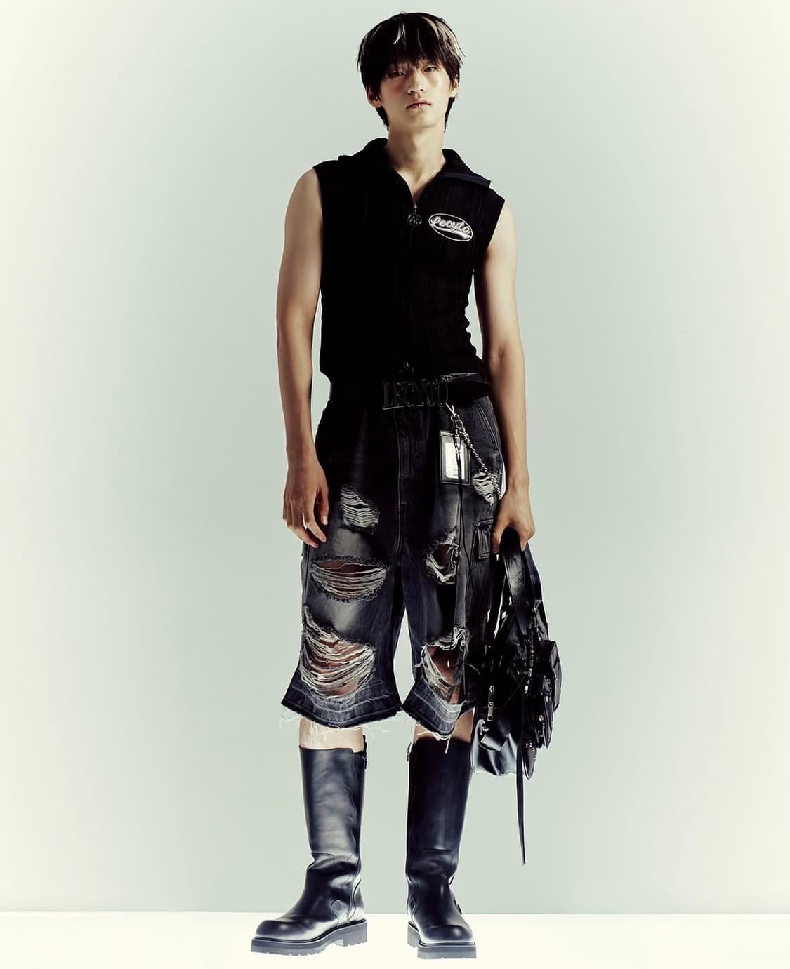 레씨토 Wave Zip-Up Knit Vest_[Black] 상품이미지1