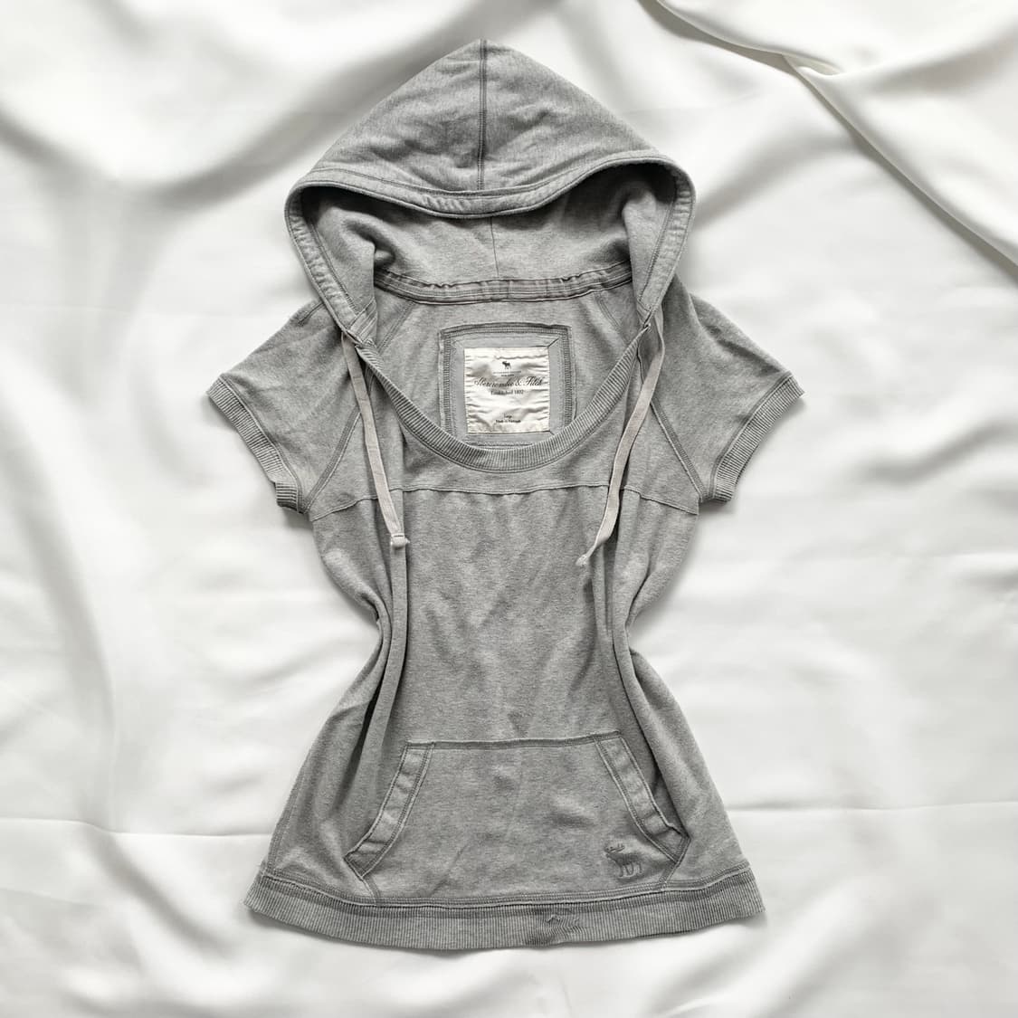 Abercrombie 아베크롬비 ♥ 연그레이 후드 반팔 상품이미지2
