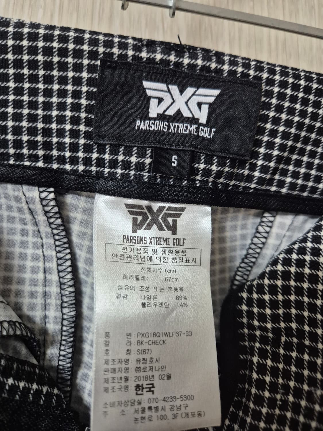 (정품) PXG 바지 골프웨어 체크팬츠 S 상품이미지5