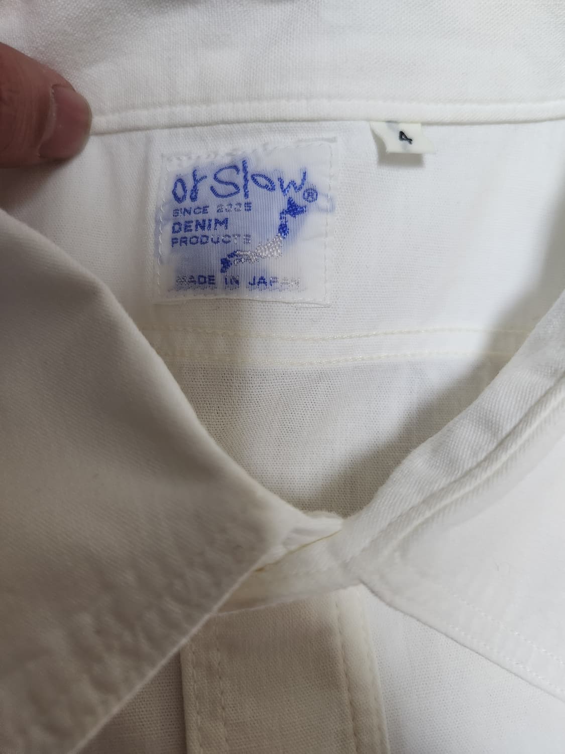 오어슬로우 화이트 샴브레이셔츠 4사이즈 상품이미지8