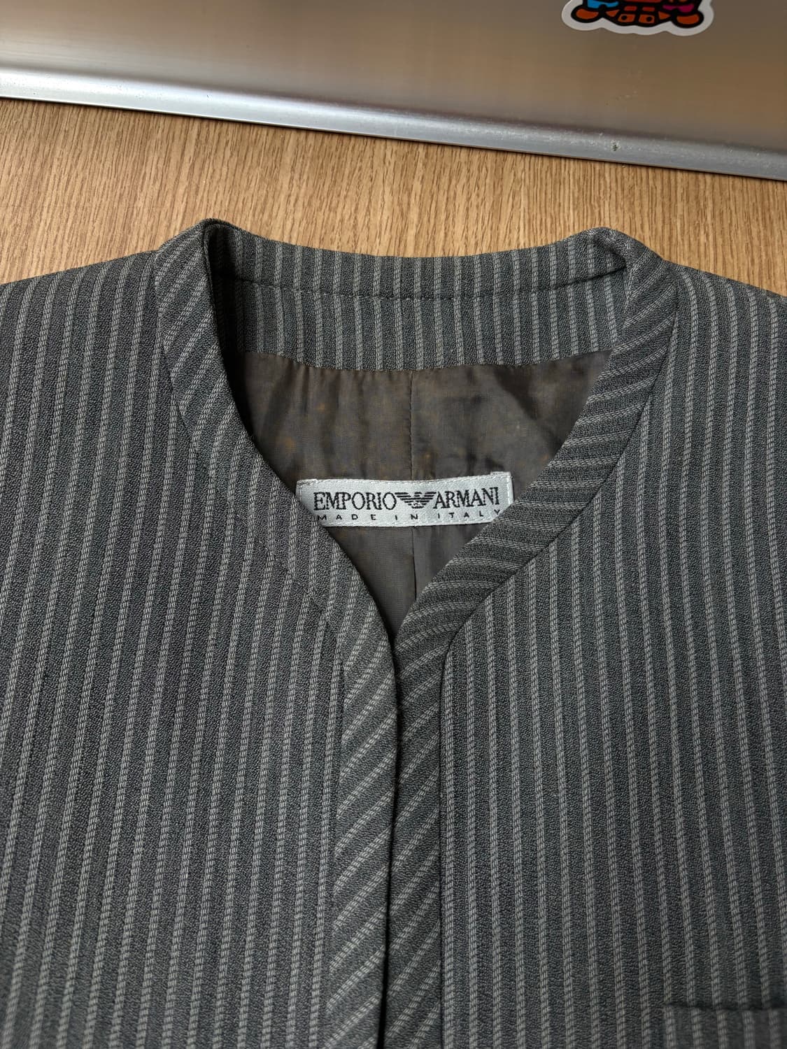 아르마니 00s 싱글 논카라 우먼 자켓 상품이미지3