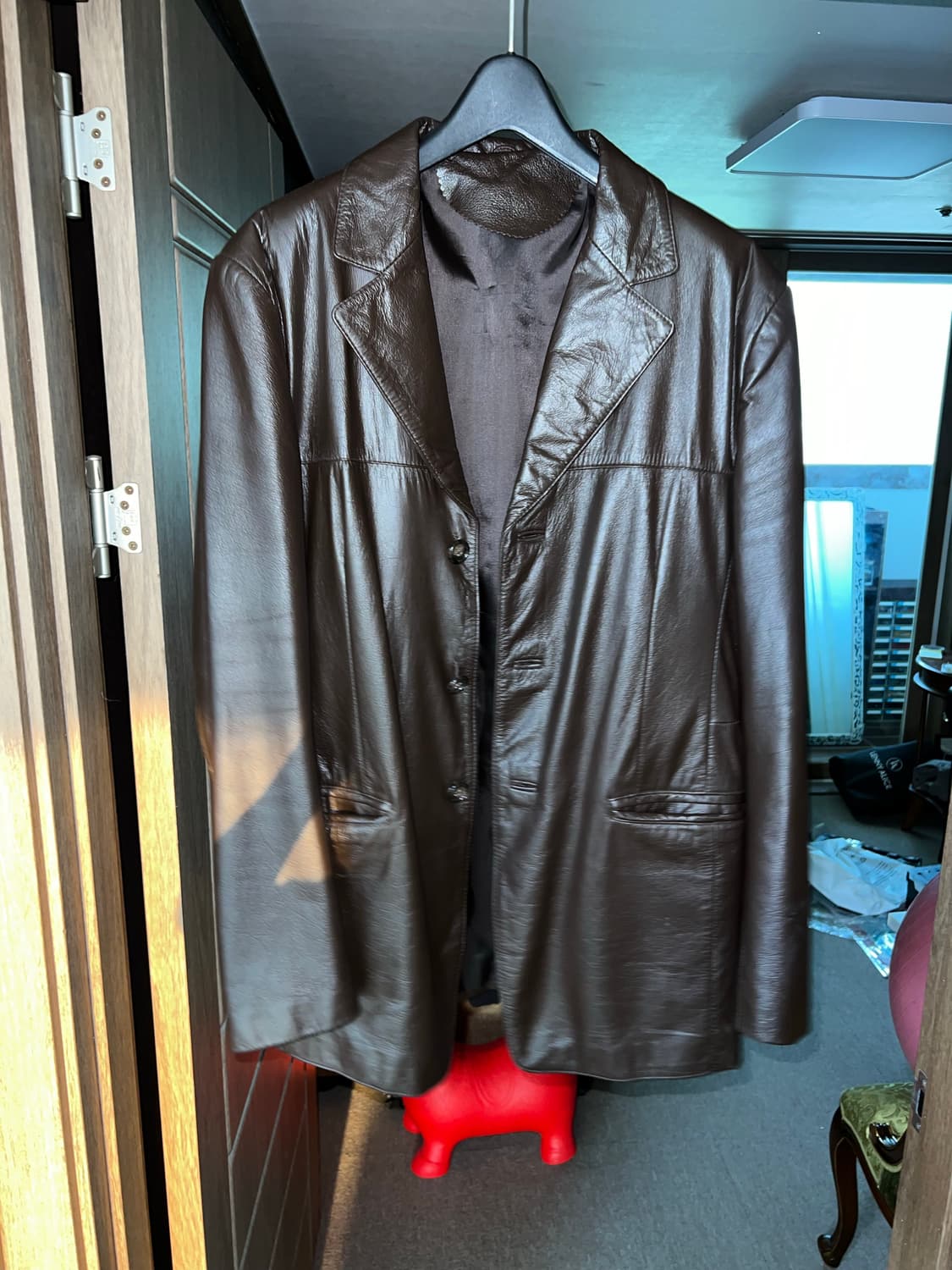 빈티지 브라운 가죽 블레이저 (소가죽) 상품이미지2