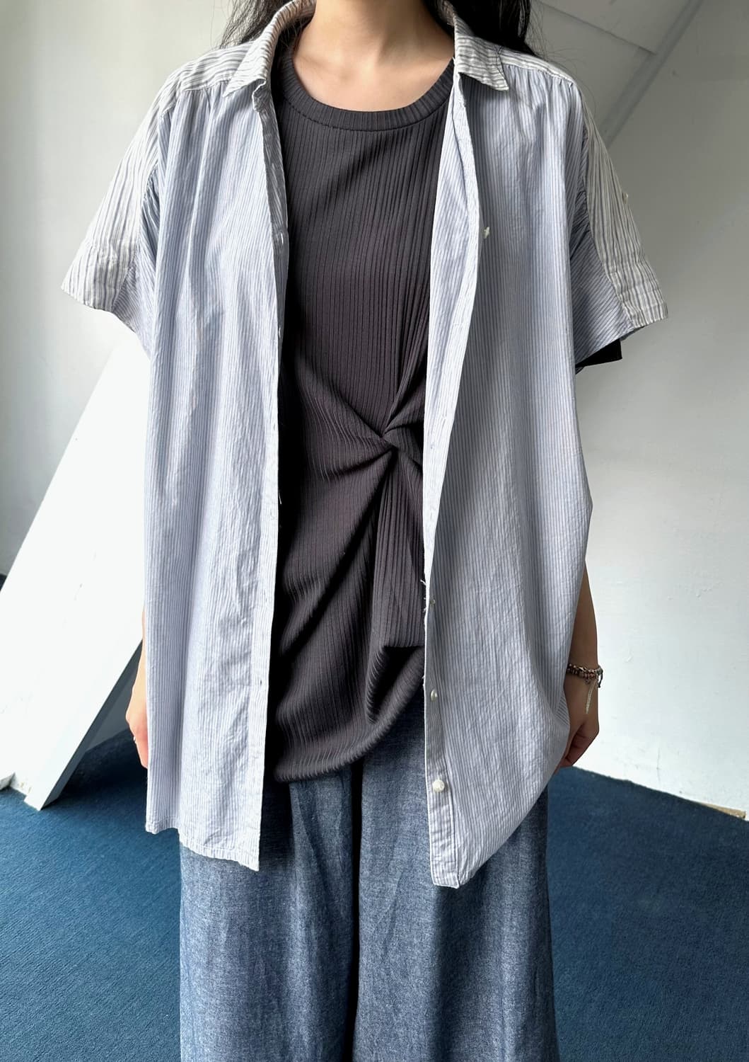 Wide silhouette High gauge tunic shirt 상품이미지2