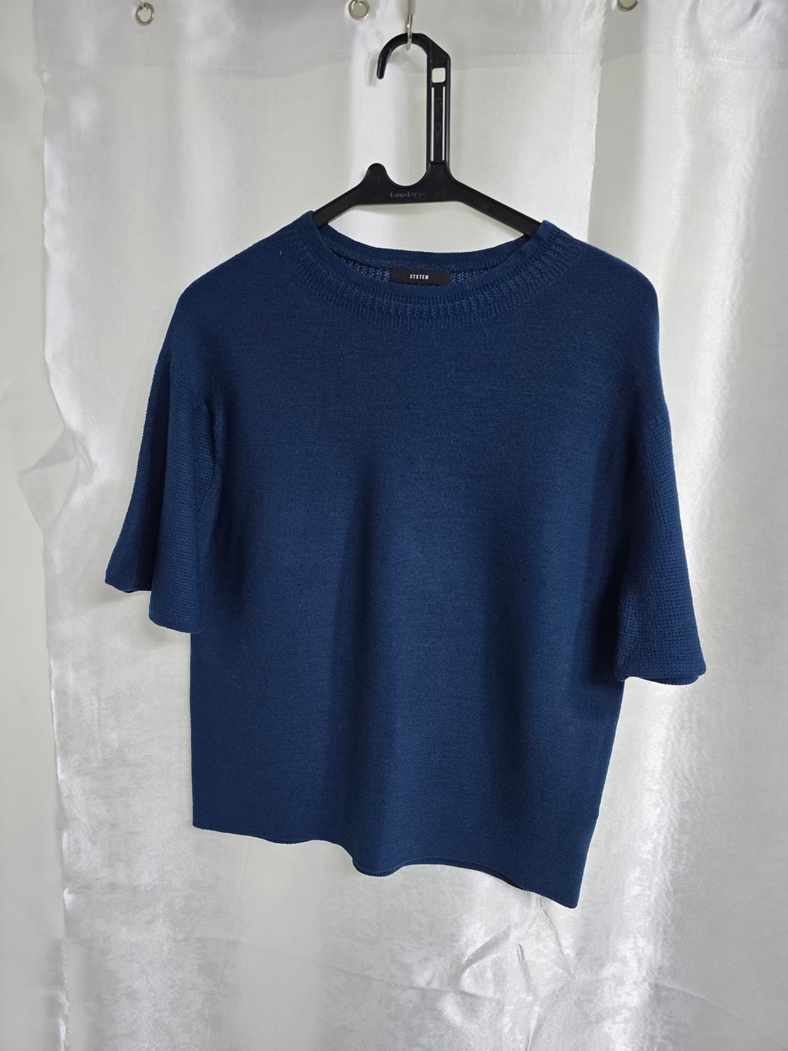 SYSTEM 시스템 네이비 반팔 니트 (1756) 상품이미지1