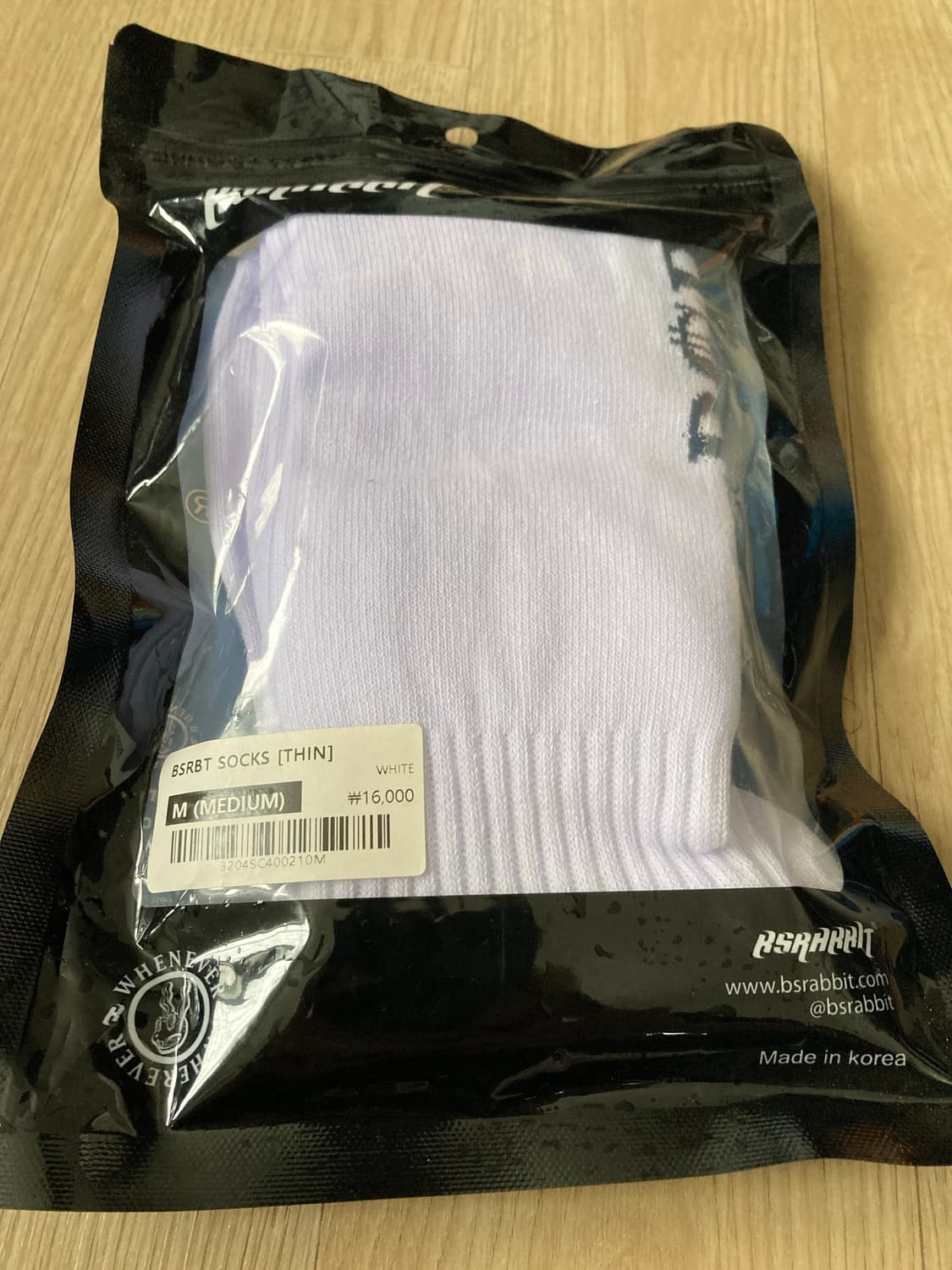 [M] 비에스래빗 얇은 스노우보드 긴 양말 롱삭스 / 화이트 상품이미지2
