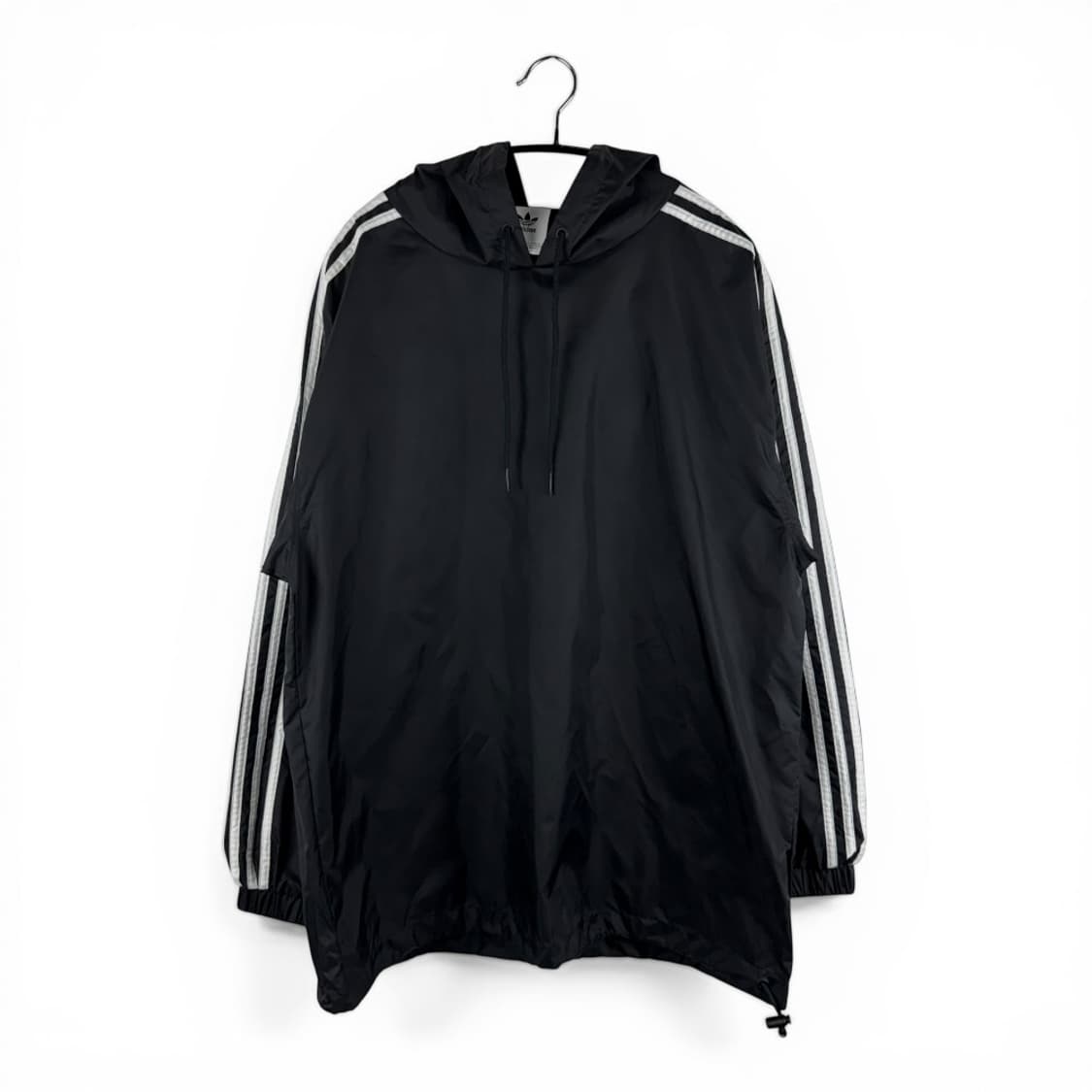 (L) 아디다스 오리지널 판초 윈드브레이커 백로고 후드 바람막이 블랙 상품이미지1