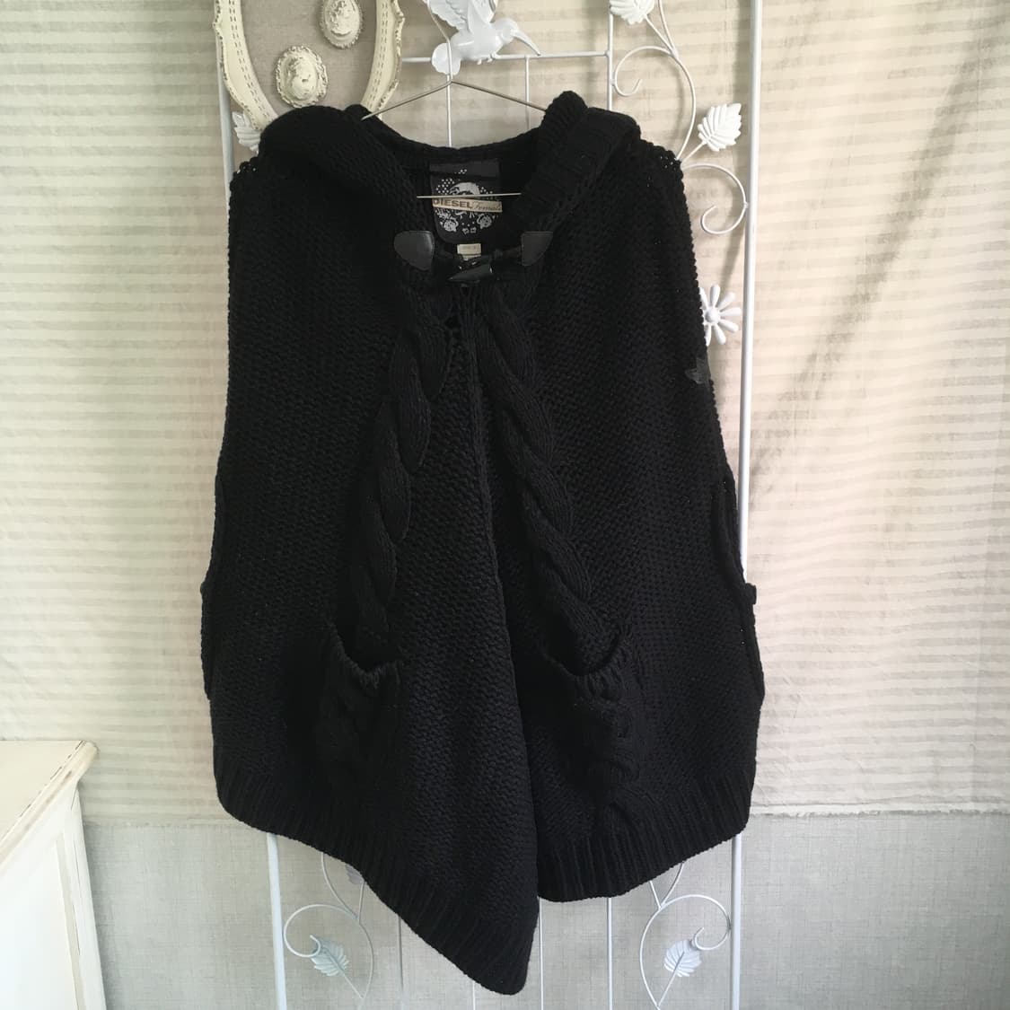 유일매물)diesel wool knit cape hood cardigan 상품이미지7