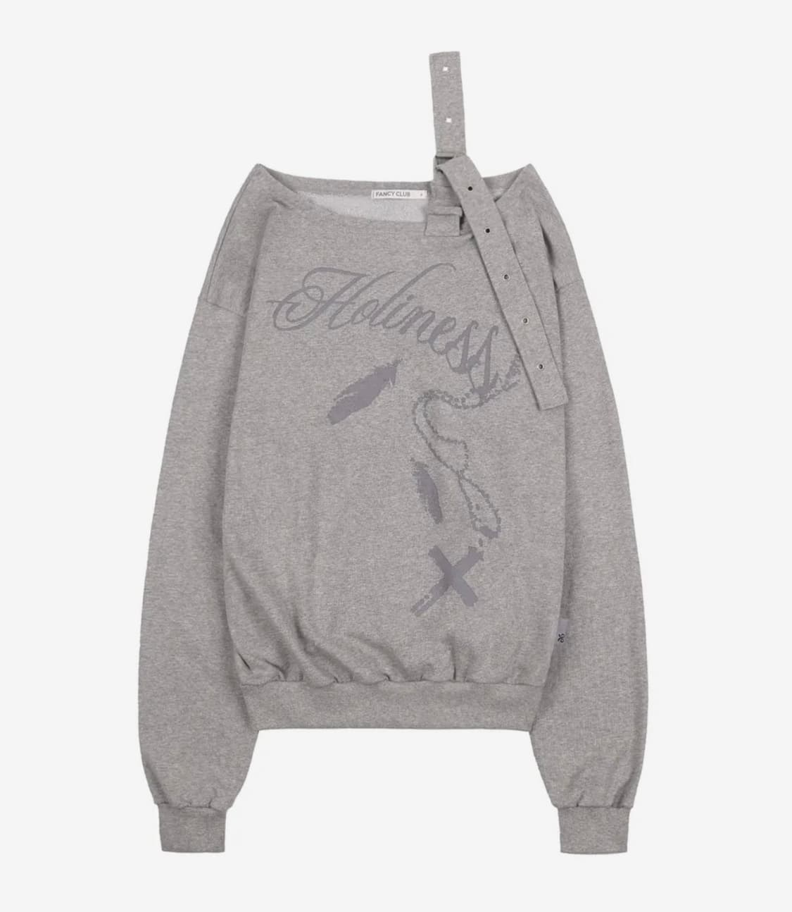 원숄더 버클 스웻셔츠 그레이 상품이미지1