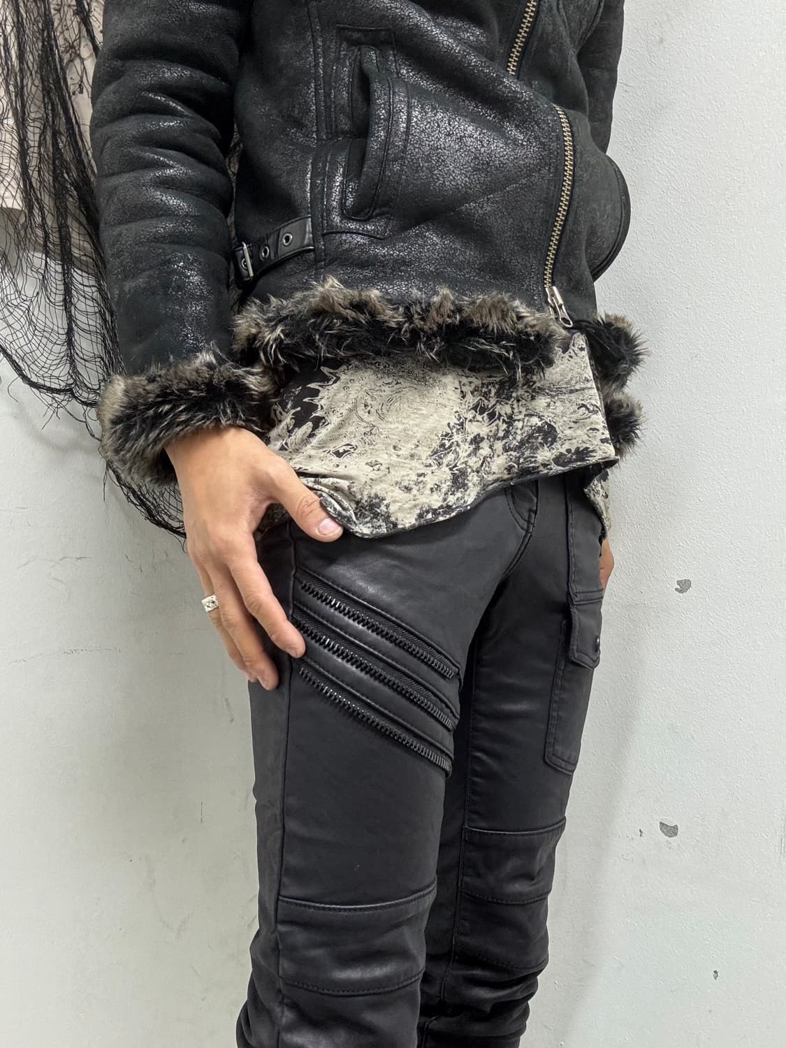 [CLOUD72]Back Wings Print RockChic Coate 상품이미지5