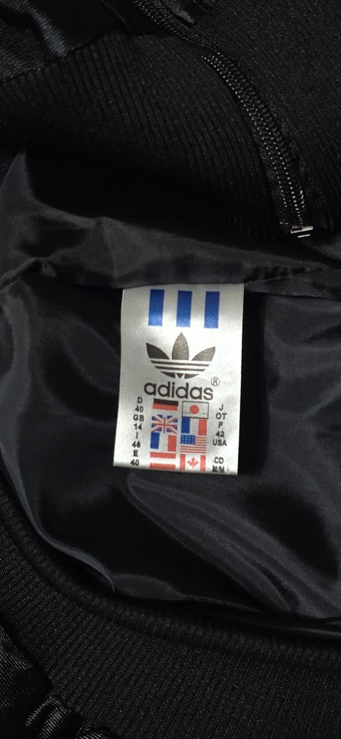 90s 일본 아디다스 블랙 실버 스트라이프 져지 자켓 L/XL 상품이미지4