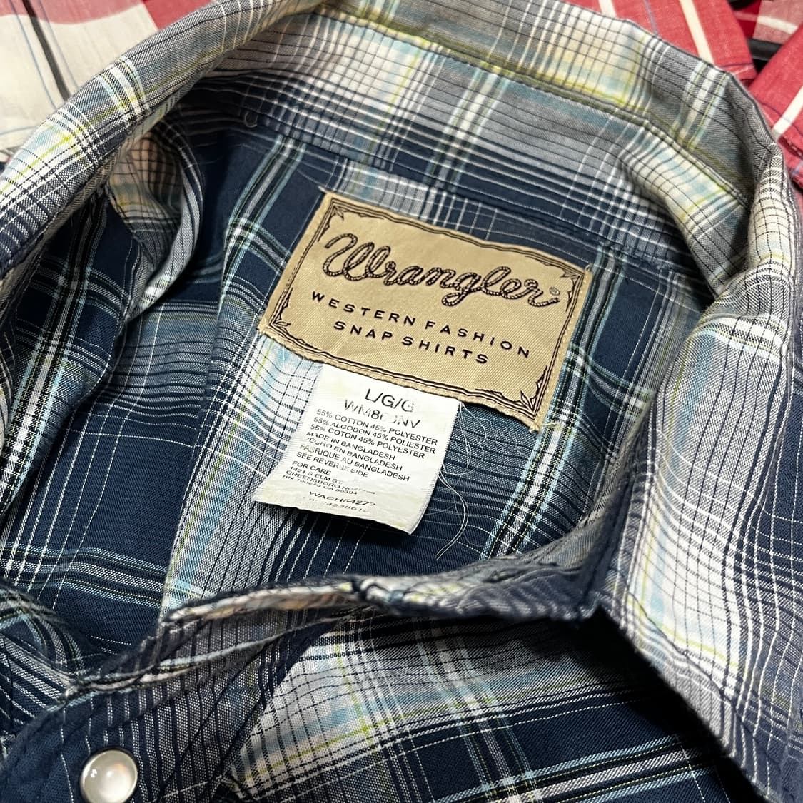 WRANGLER 랭글러 웨스턴 체크 반팔셔츠 상품이미지4