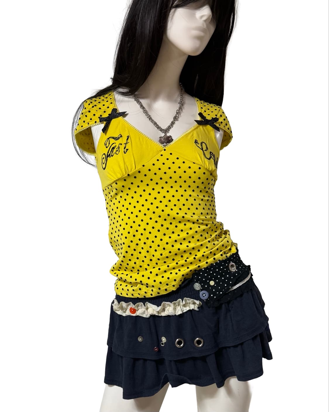 Vtg kitsch 프릴 탑 상품이미지1