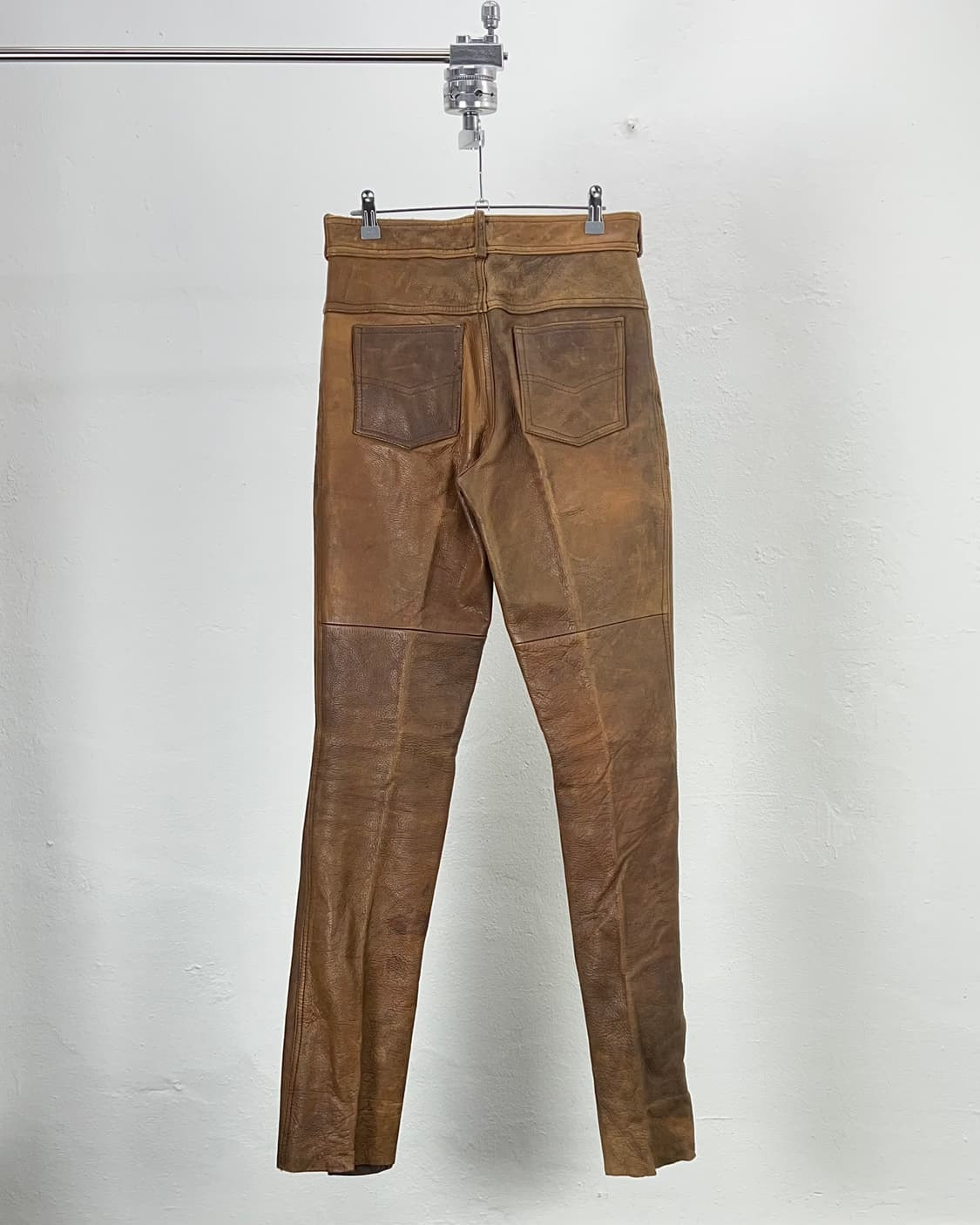 아메리칸 빈티지 브라운 웨스턴 투팩 리얼레더 팬츠 상품이미지6