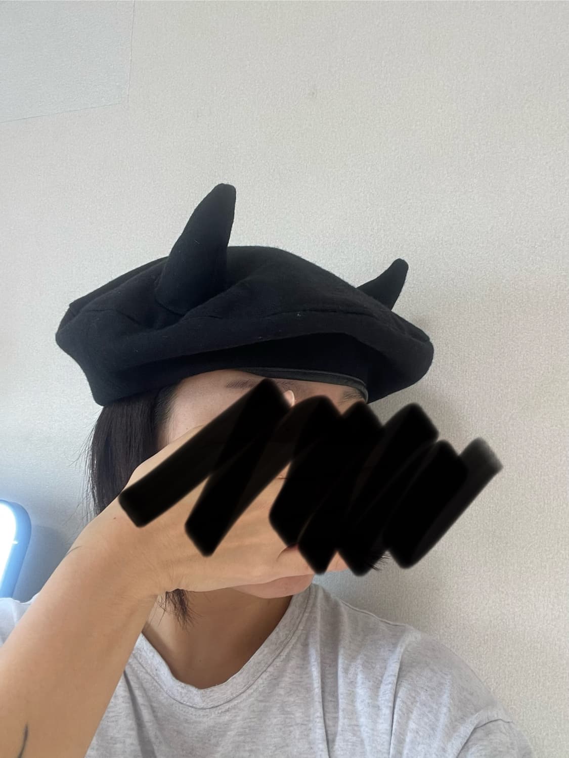 Ktz 베레모 뿔 악마 블랙모자 상품이미지2