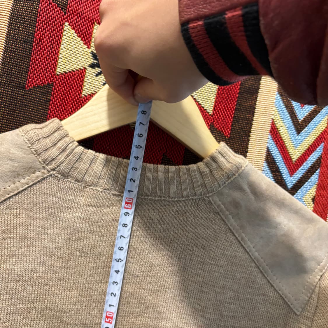 90s 버버리 소가죽 엘보패치 코만도 니트 상품이미지10