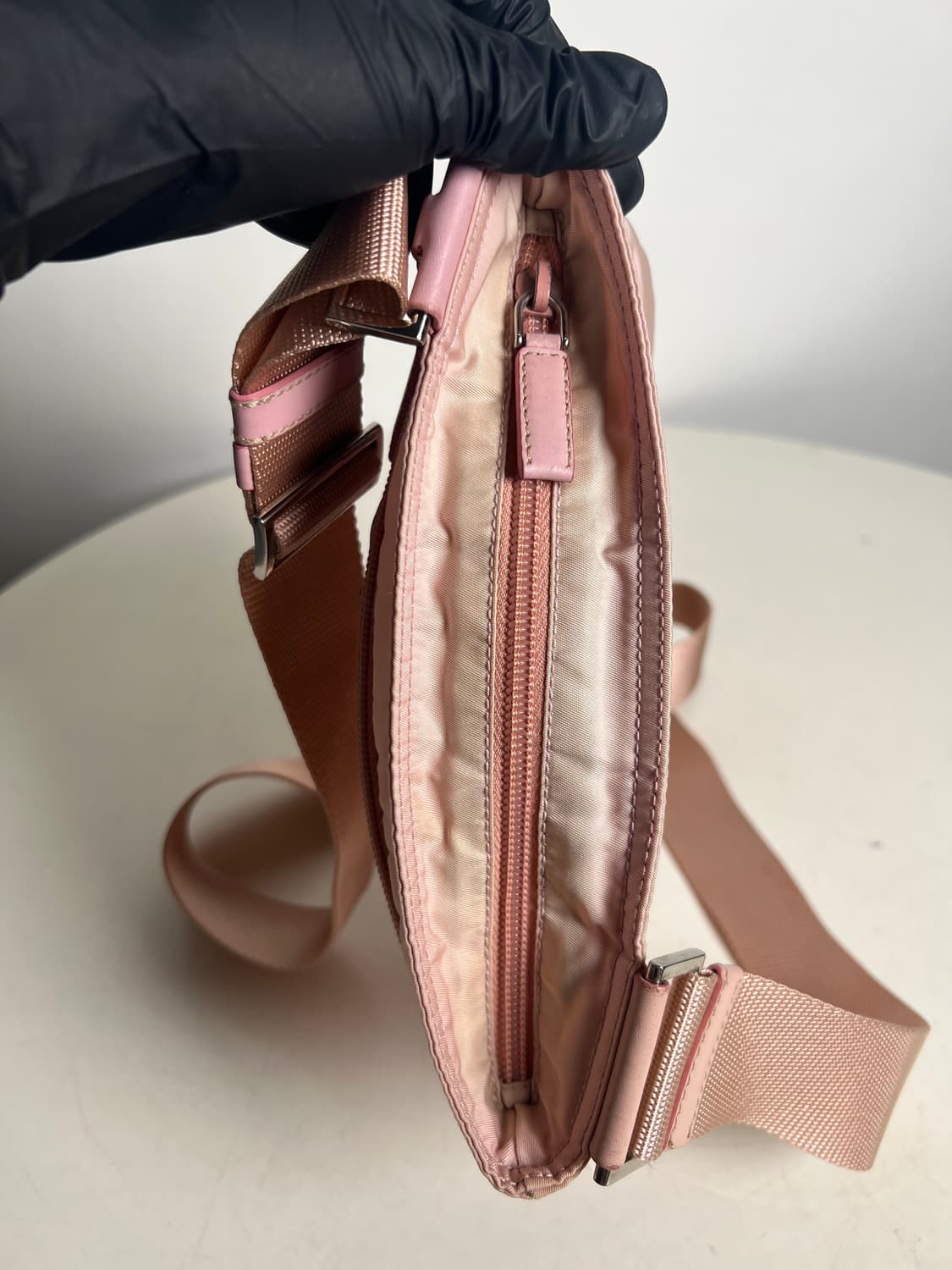 (빈티지) 프라다 베이비핑크 포코노 스퀘어 크로스백 상품이미지8