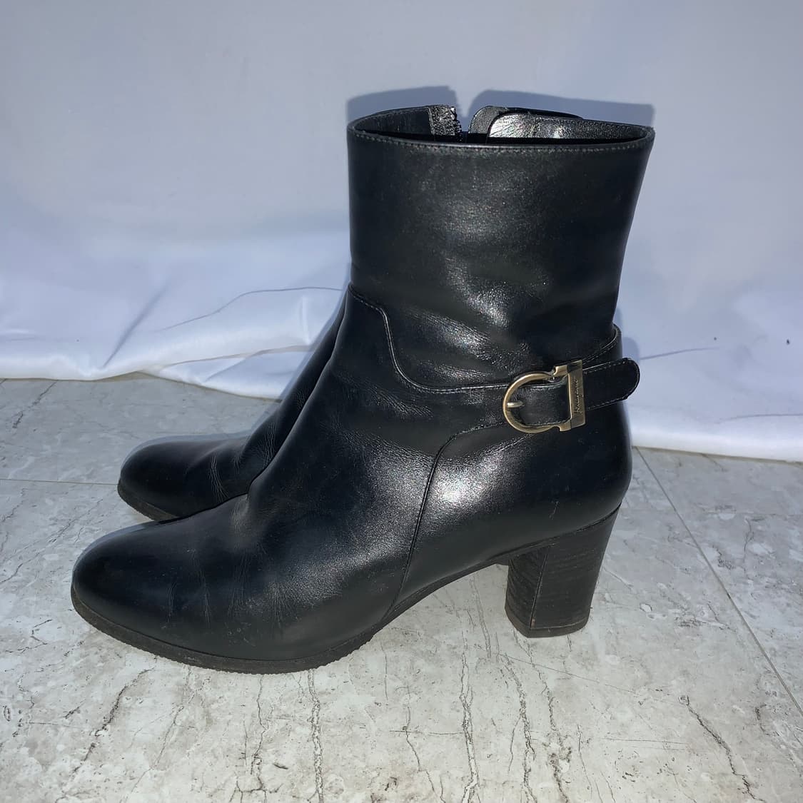 살바토레 페라가모 블랙 앵클 부츠 220-225 여성 구두 이태리 빈티지 상품이미지4