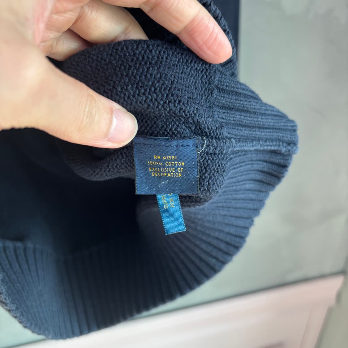 폴로 랄프로렌 반집업 니트 네이비 상품이미지3