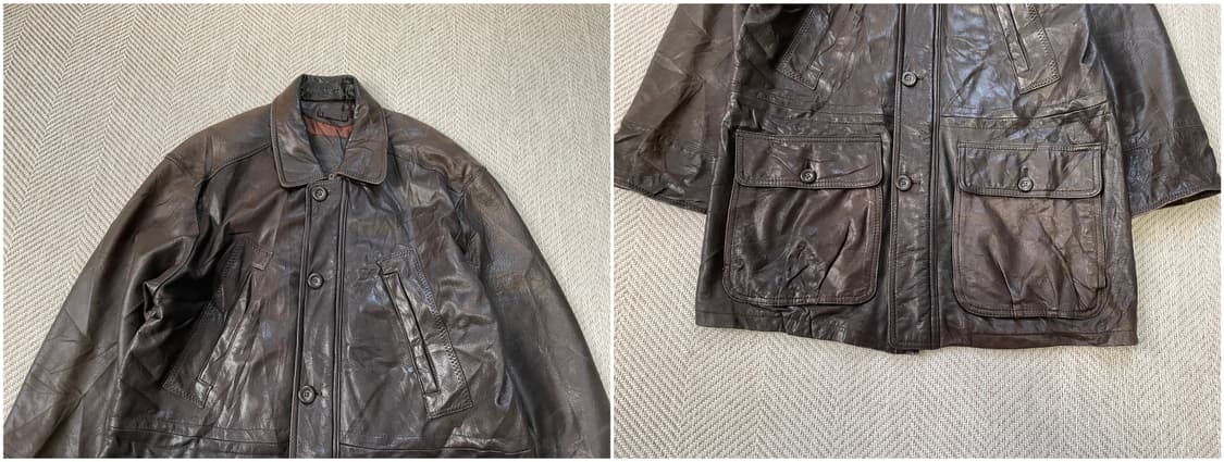 빈티지 그레인 레더 소프트 디어스킨 브라운자켓 J03497 상품이미지9