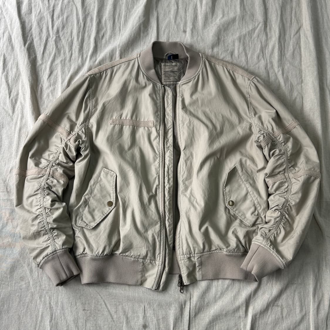 H&M 빈티지 셔링 패치 봄버 XL(105) 상품이미지1