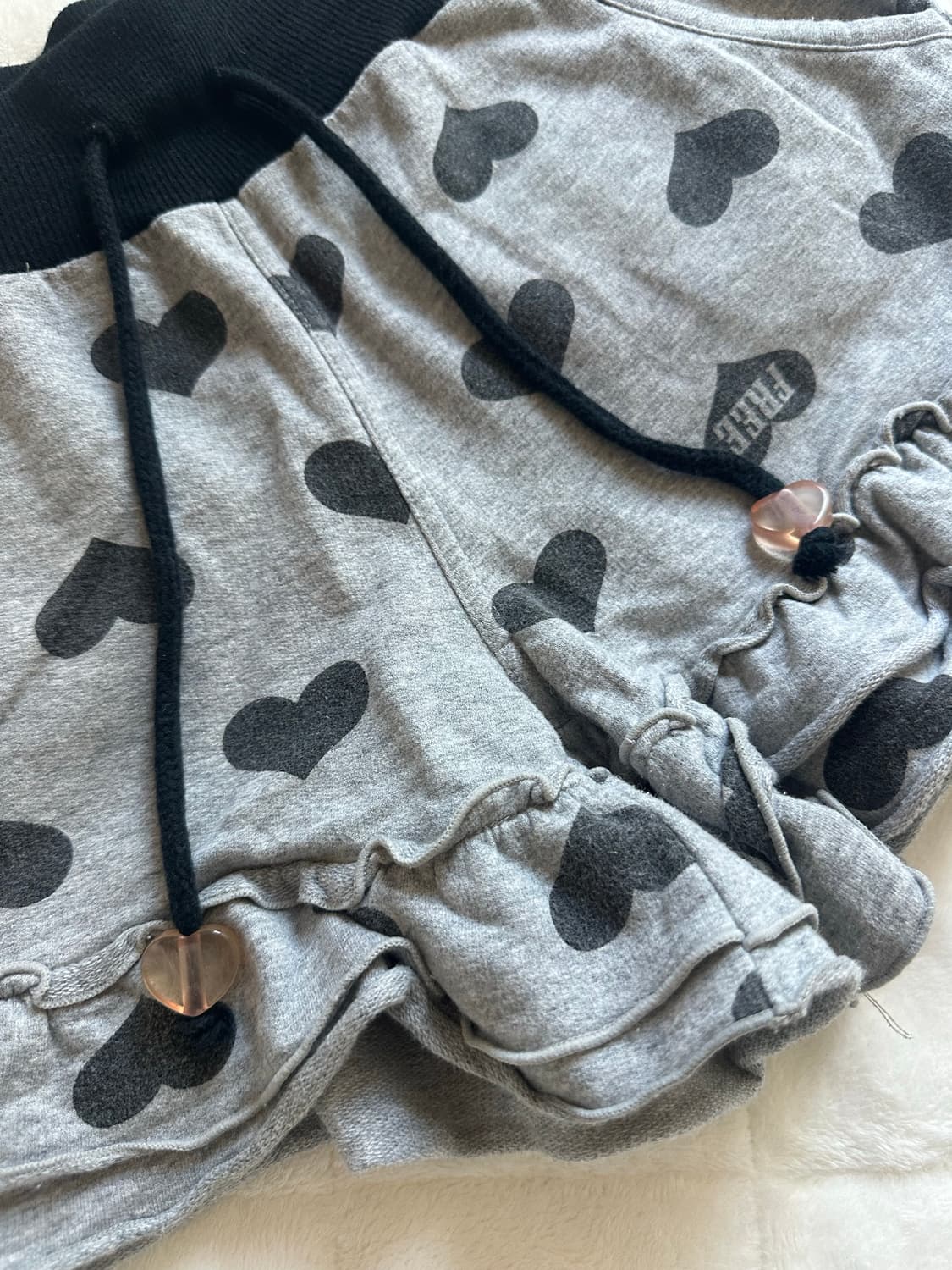 vtg) 빈티지 갸루 프릴 레이스 하트 캉캉 스커트 치마바지 상품이미지3