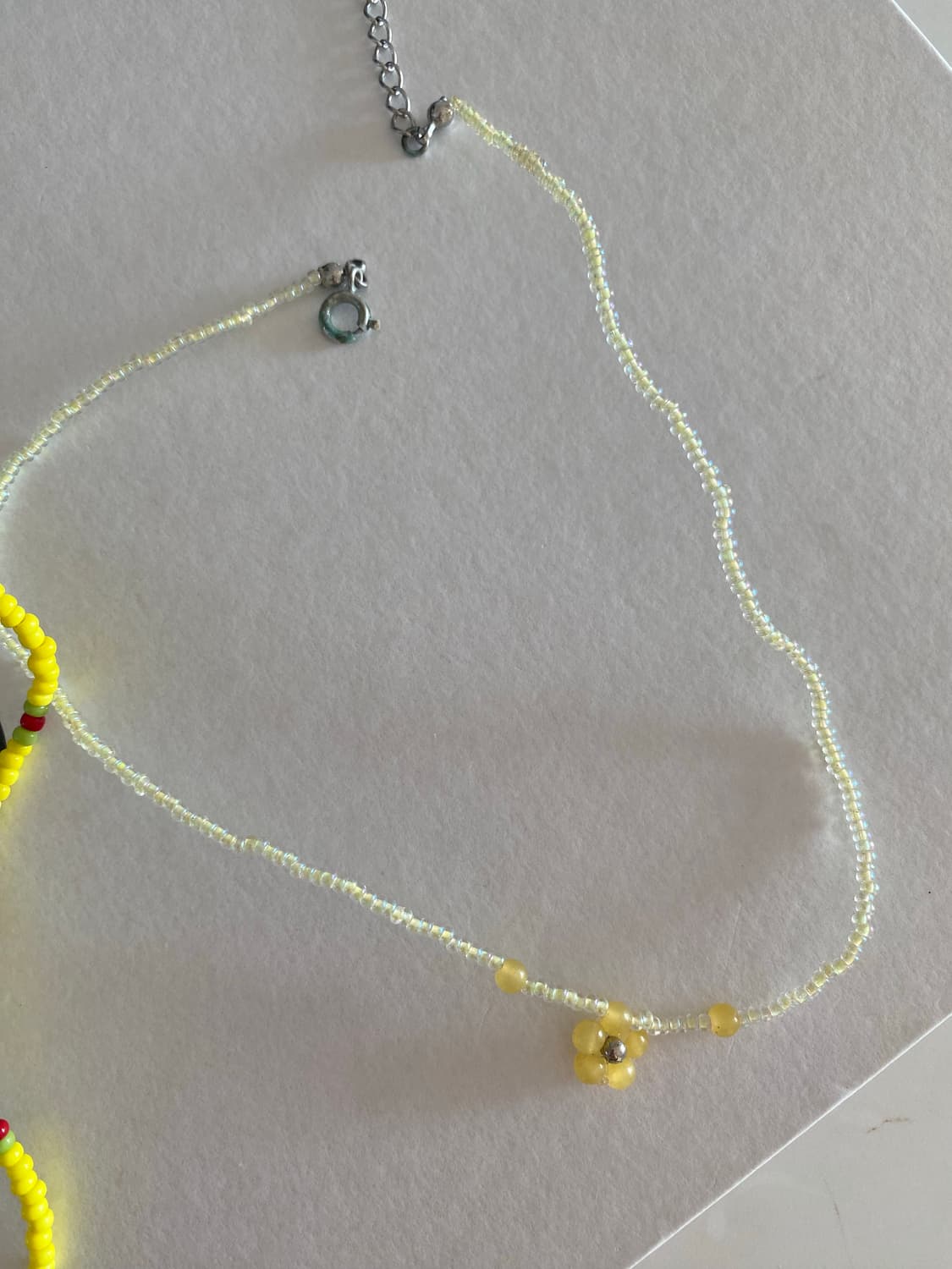 B급 할인 비즈 노랑 목걸이 2 개 일괄 상품이미지4