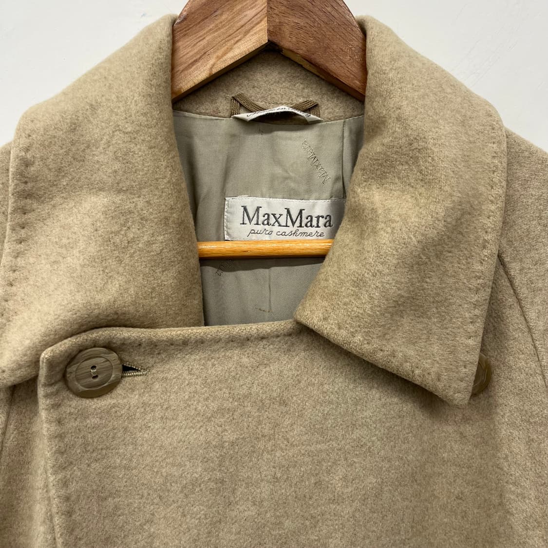 막스마라 베이지색 더블 버튼 코트 여M 상품이미지3