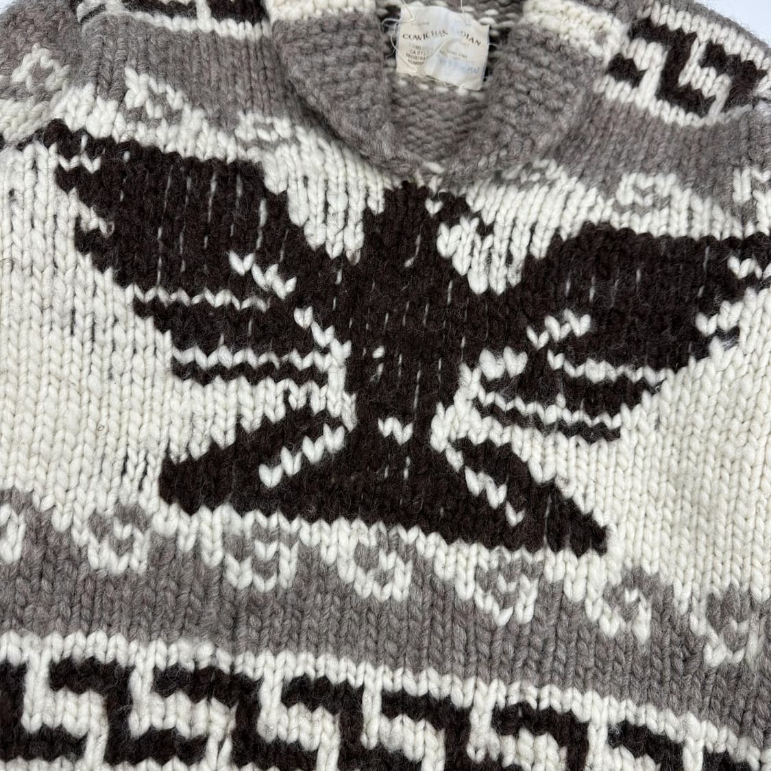 오리지널 캐나다 핸드메이드 썬더버드 헤비 울 코위찬 니트 M 상품이미지3