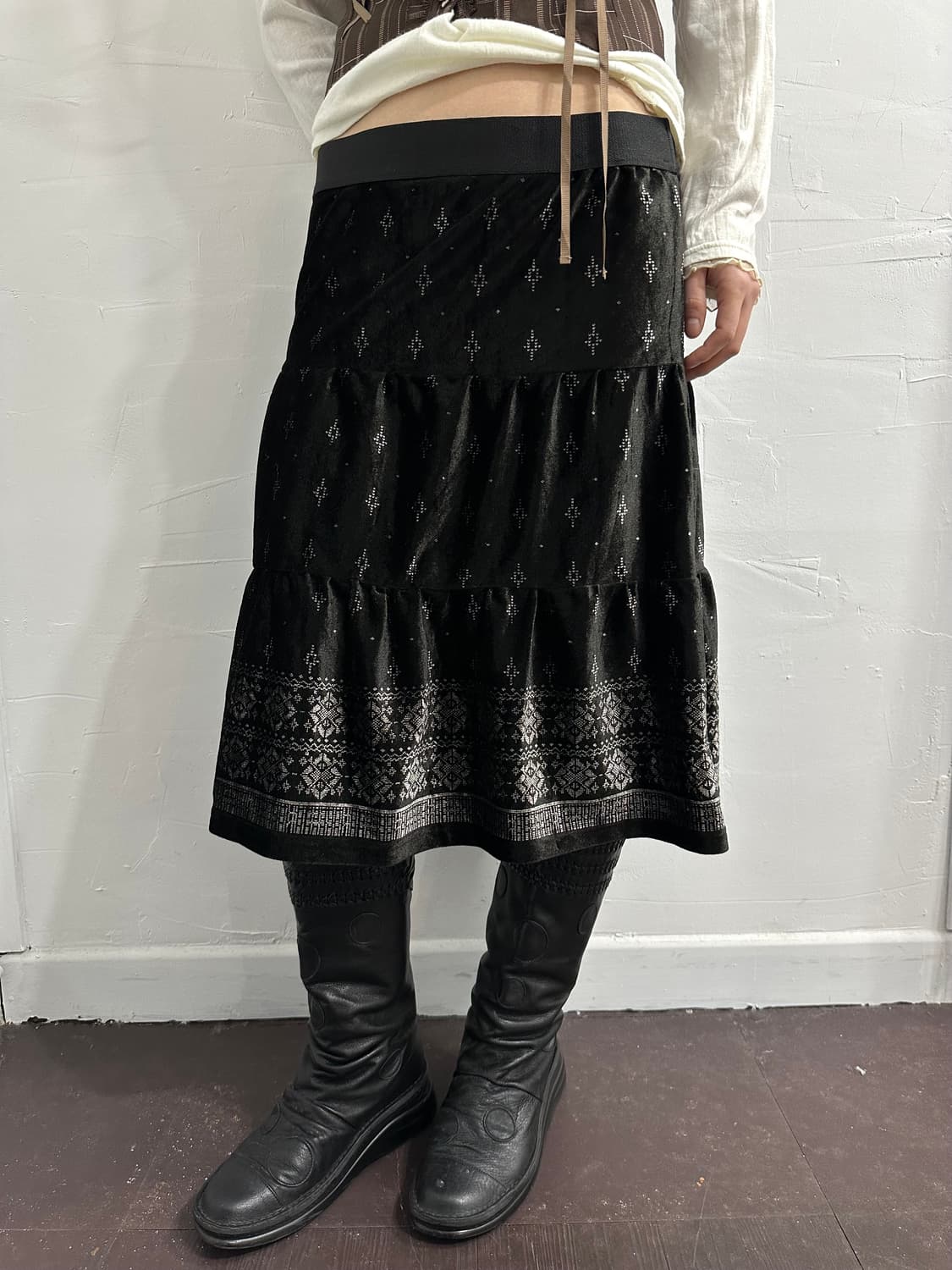 velvet pattern skirt 상품이미지3