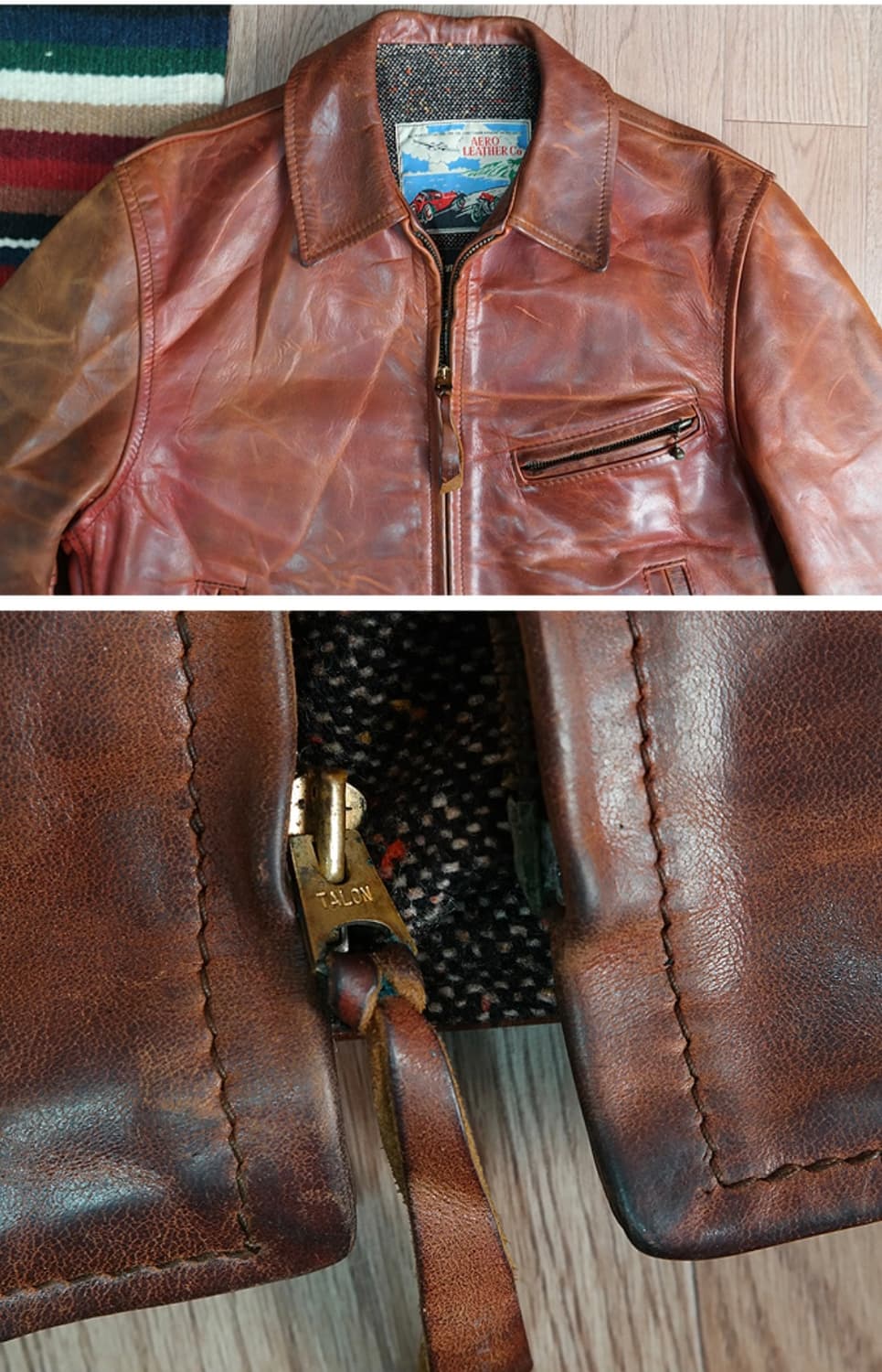 에어로 레더 AERO LEATHER 말가죽 자켓 36 상품이미지6