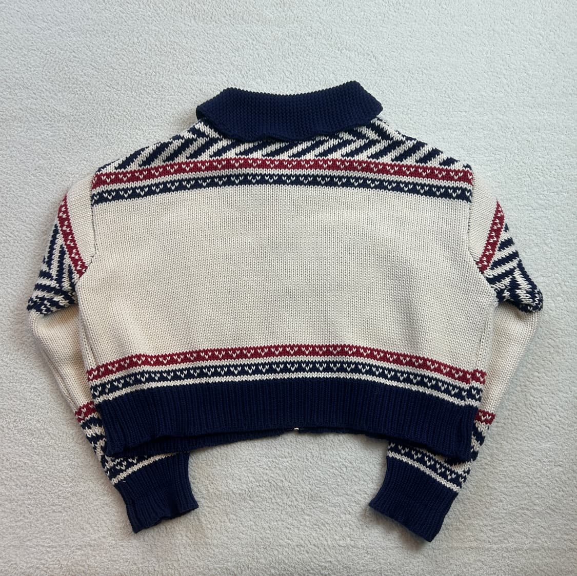 빈티지 크롭 니트집업 상품이미지2